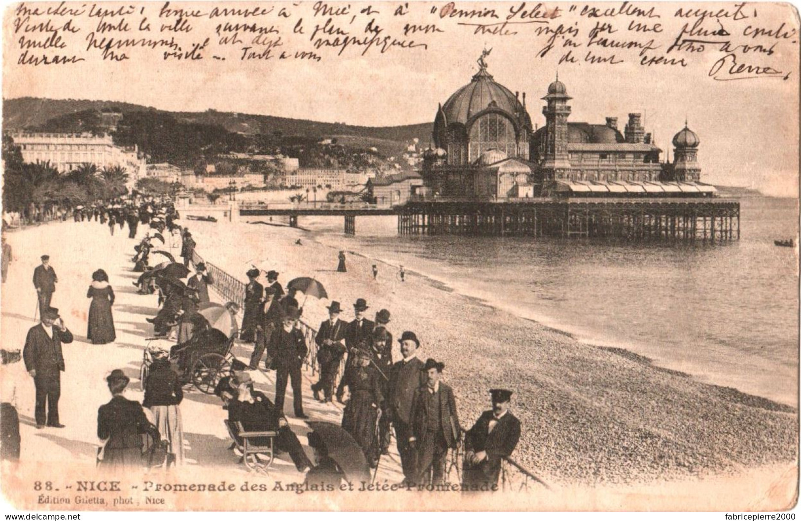 CPA 06 (Alpes-Maritimes) Nice - Promenade Des Anglais Et Palais-Casino De La Jetée-Promenade 1903 Précurseur éd. Giletta - Casinos