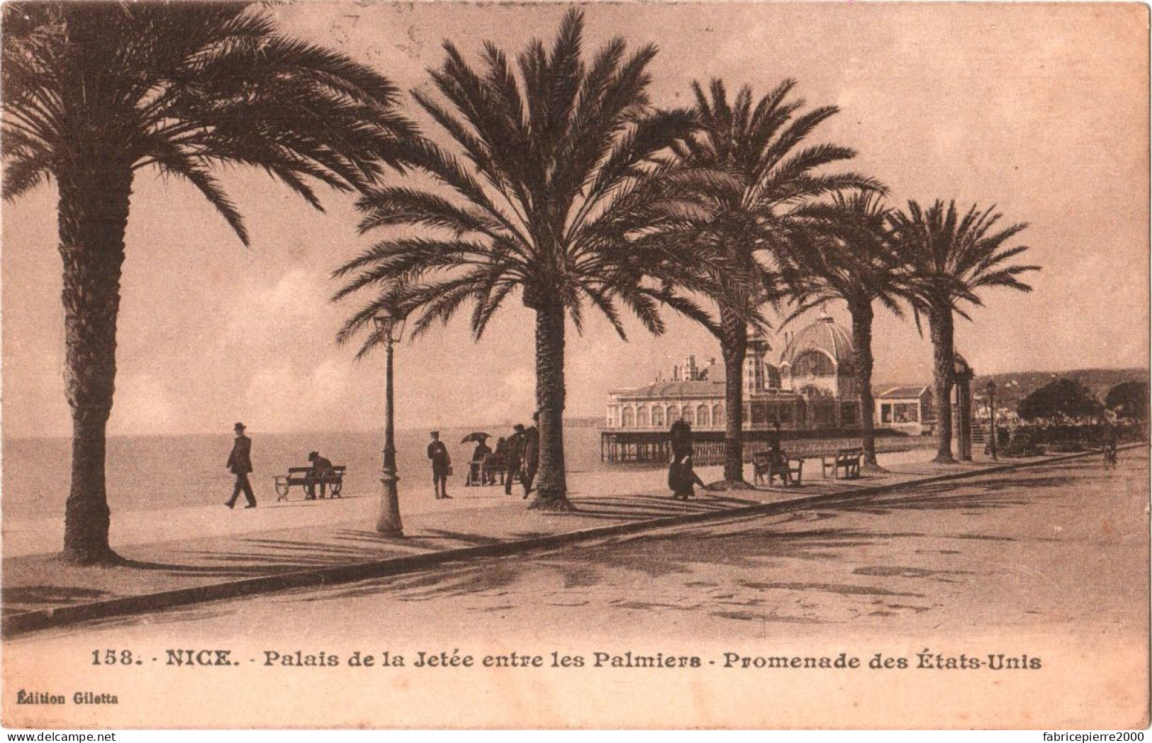 CPA 06 (Alpes-Maritimes) Nice - Palais De La Jetée Entre Les Palmiers Et Promenade Des Etats-Unis TBE éd. Giletta à Nice - Casinos