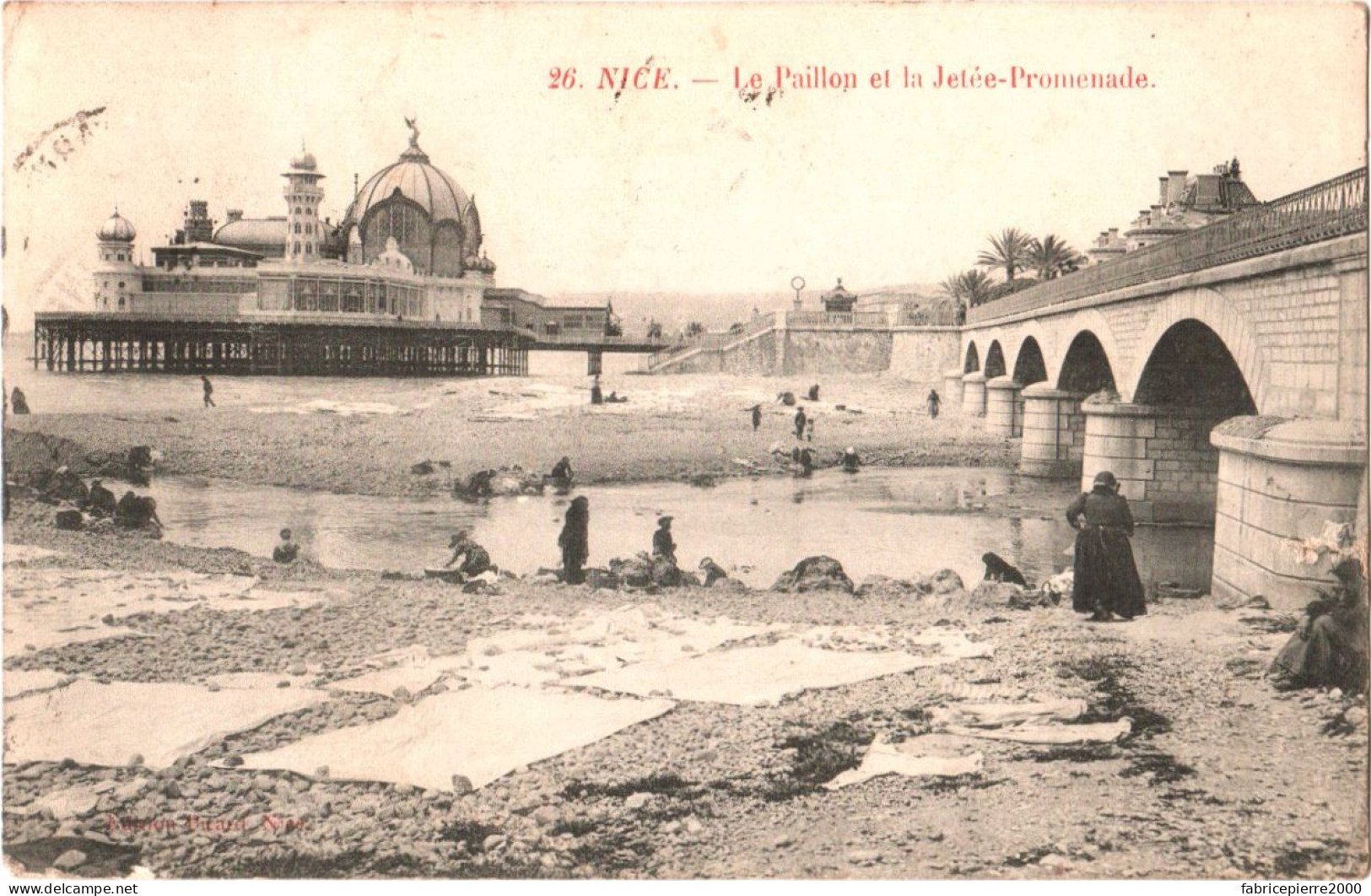 CPA 06 (Alpes-Maritimes) Nice - Le Paillon Et Le Palais-Casino De La Jetée-Promenade 1911 Animée Lavandière - Casinos