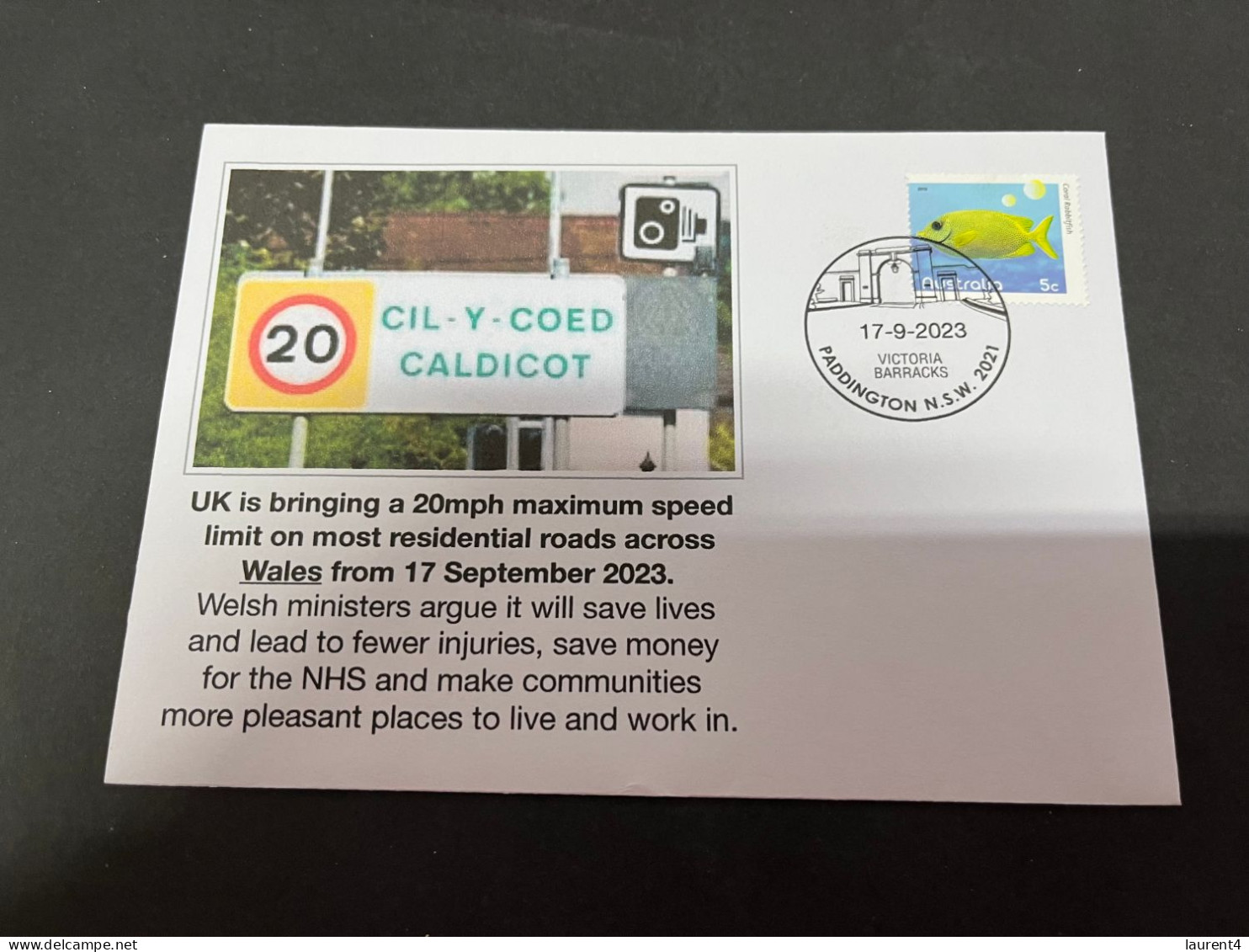 18-9-2023 (1 U 26) UK - Wales Is Bringing Down Maximum Speed To 20 Mph In All Of Wales Town From 17 Sept 2023 - Otros & Sin Clasificación