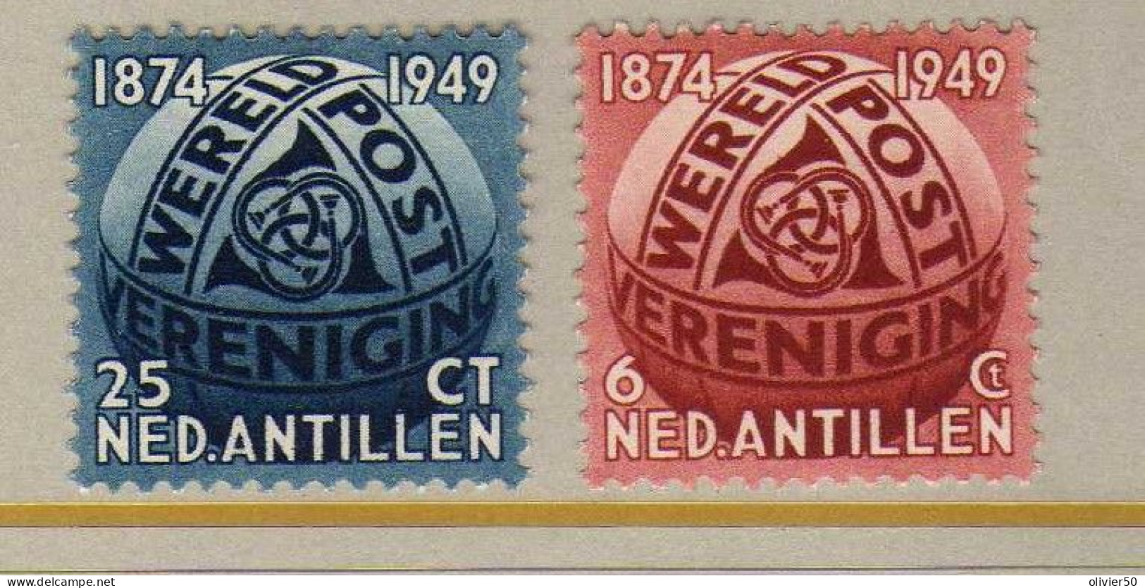 Antilles Neerlandaises (1949) -  75e Anniv De L'UPU  - Neufs* - MLH - Curazao, Antillas Holandesas, Aruba