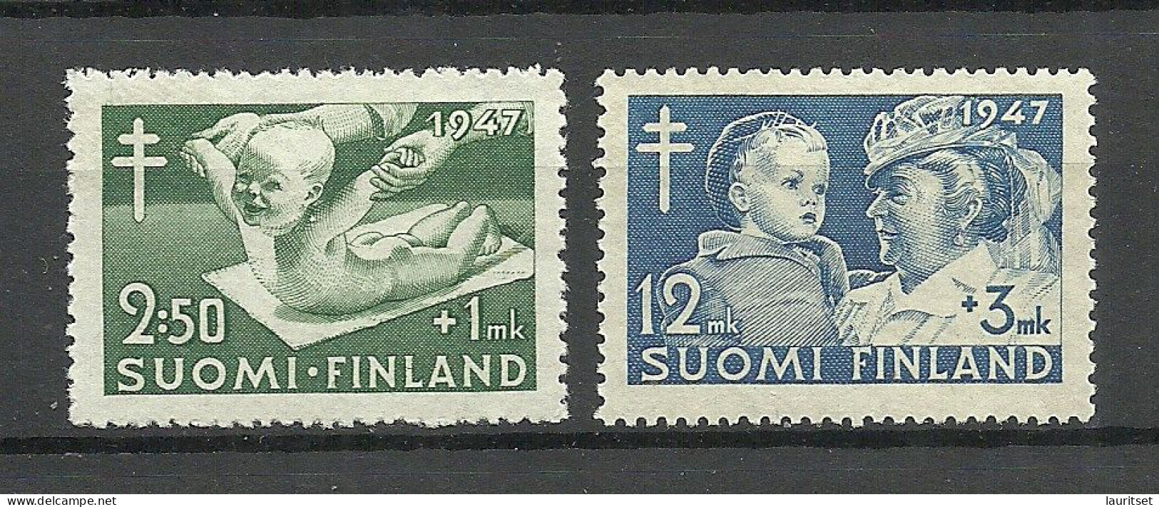 FINLAND FINNLAND 1947 Michel 341 & 344 * Tuberculosis - Maladies