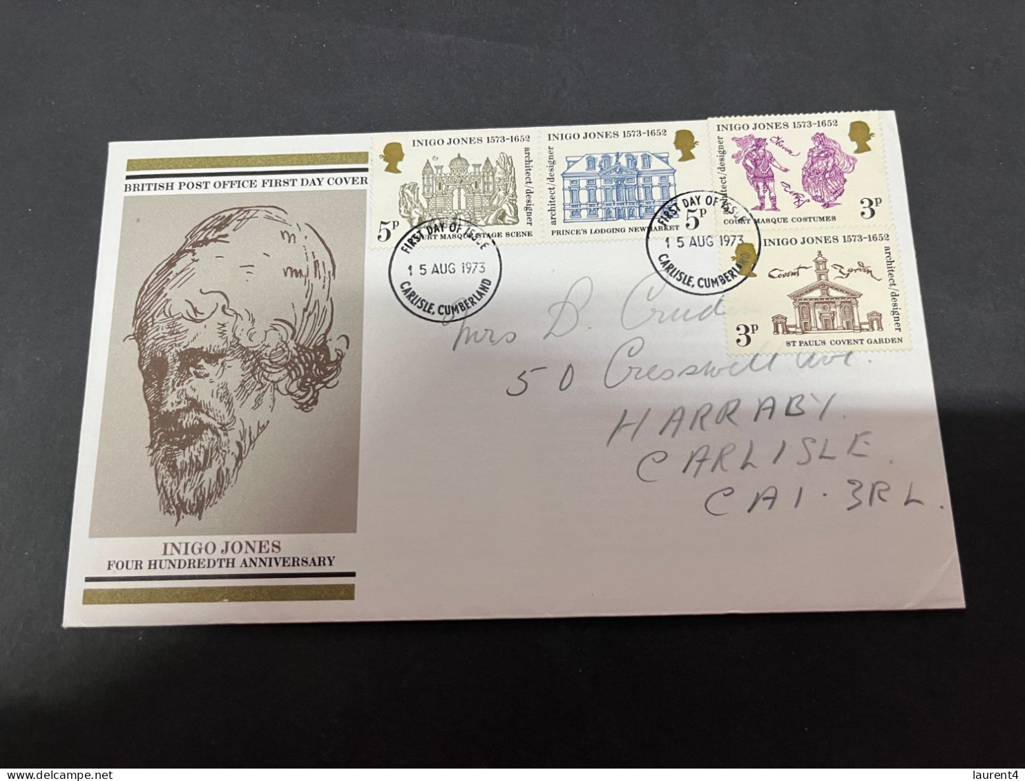 18-9-2023 (1 U 30) UK FDC Cover (1 Cover) 1973 (posted To Australia) Inigo Jones - 1971-1980 Decimal Issues