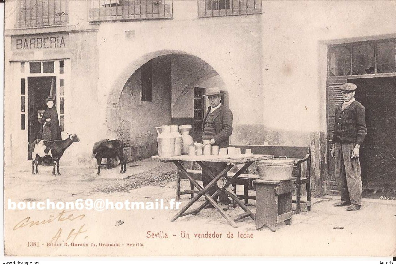 Espagne Sevilla Un Vendedor De Leche Barberia Chevre Goat - Sevilla (Siviglia)