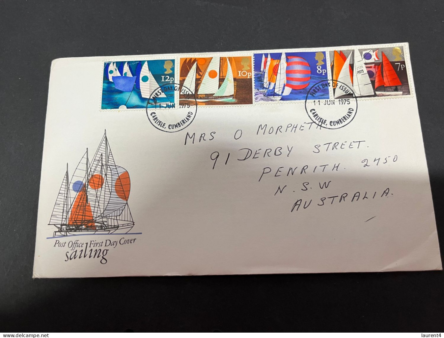 18-9-2023 (1 U 30) UK FDC Cover (1 Cover) 1975 (posted To Australia) Sailing - 1971-1980 Decimal Issues