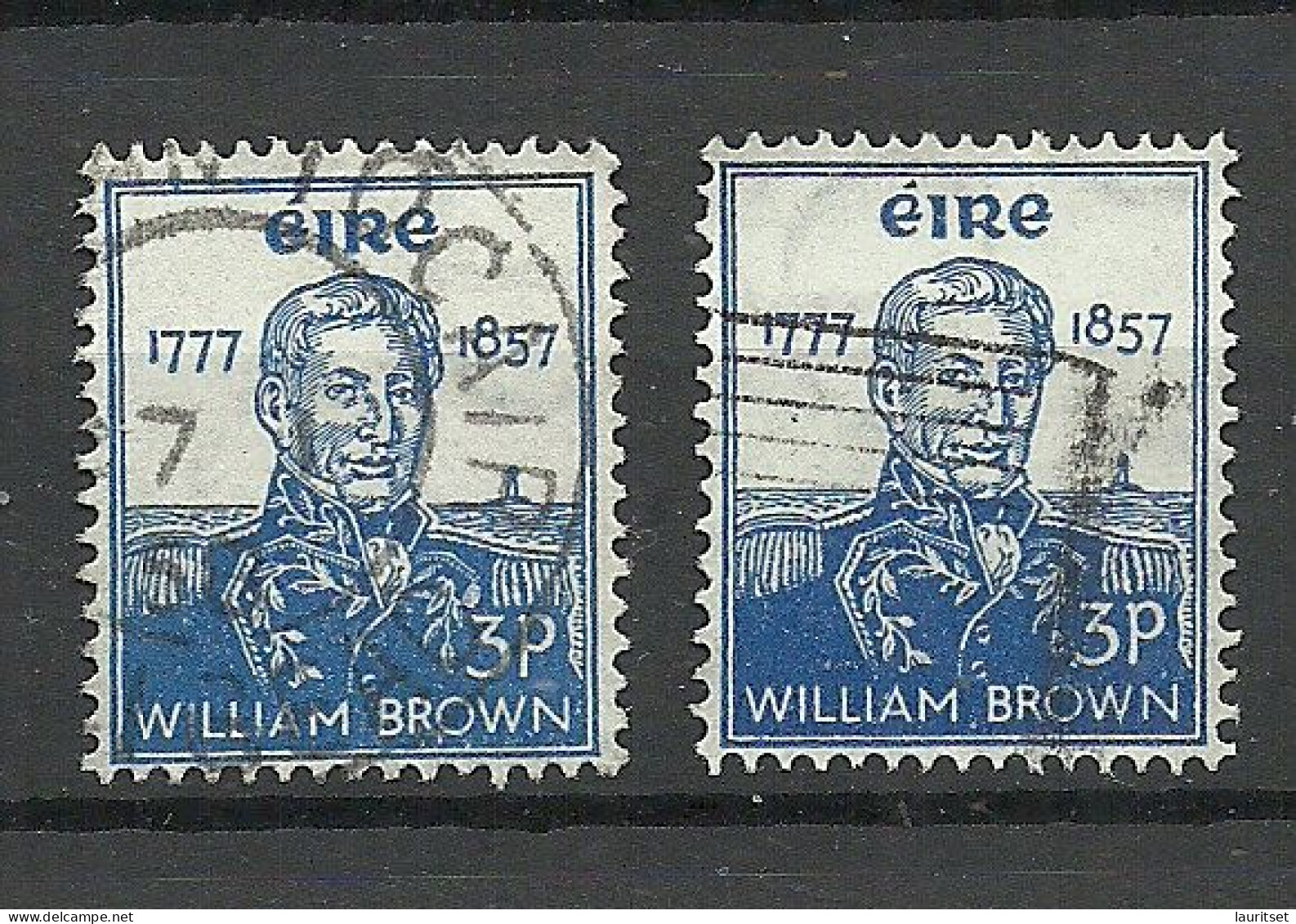 IRLAND IRELAND 1957 Michel 132 O William Brown. 2 Exemplares - Used Stamps