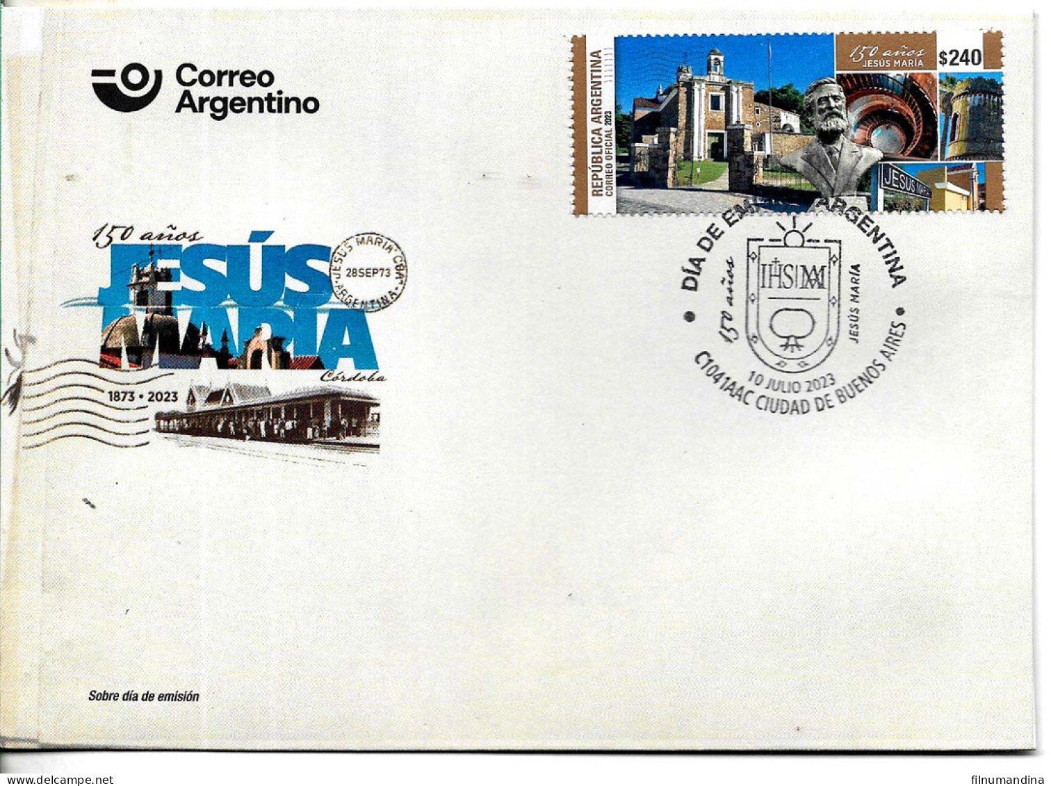 #75269 ARGENTINA 2023 JESUS MARIA CITY 150th ANIVERSARY FDC - Neufs