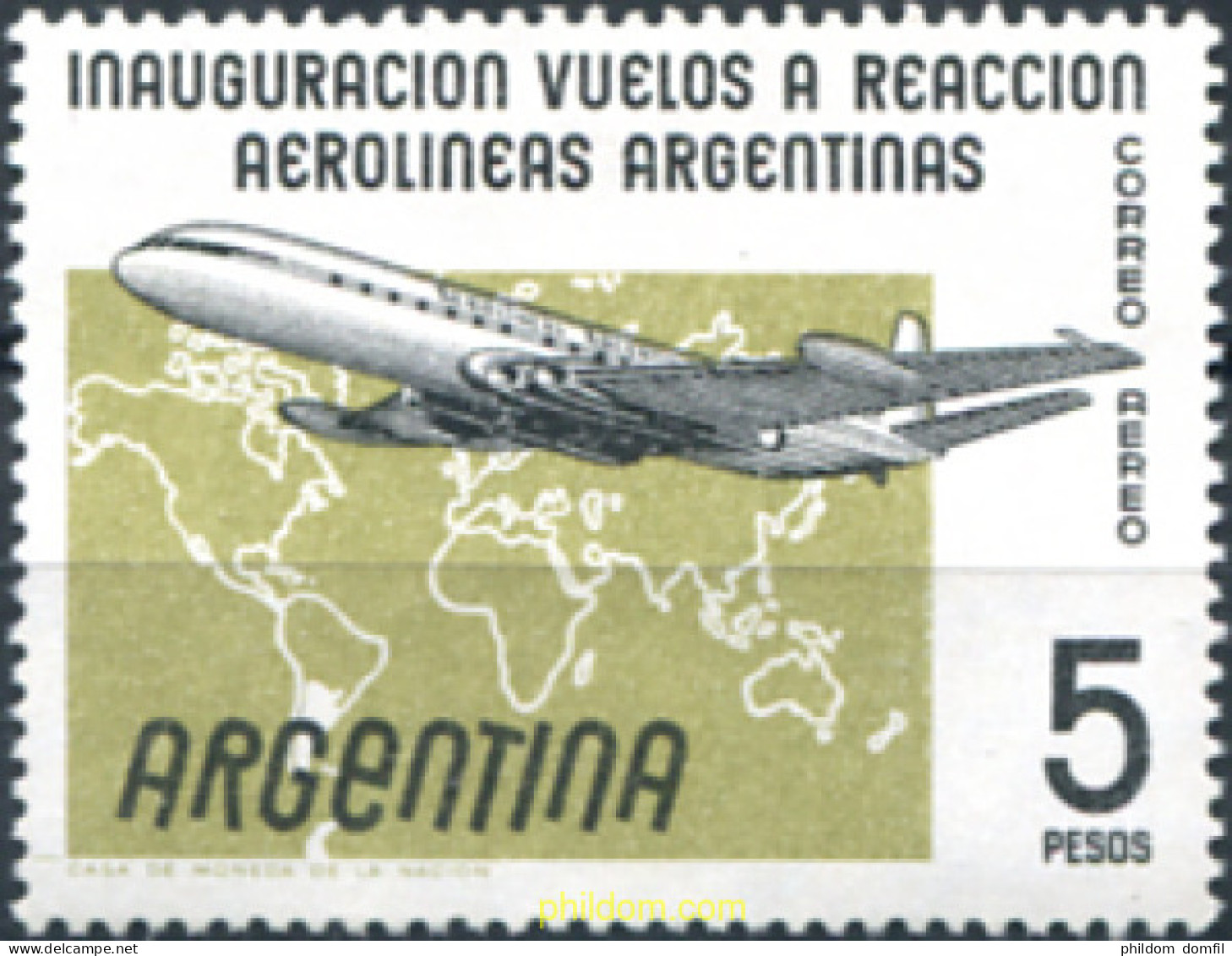 283462 MNH ARGENTINA 1959 INAUGURACION DE LOS VUELOS A REACCION DE AEROLINEAS ARGENTINAS - Ongebruikt
