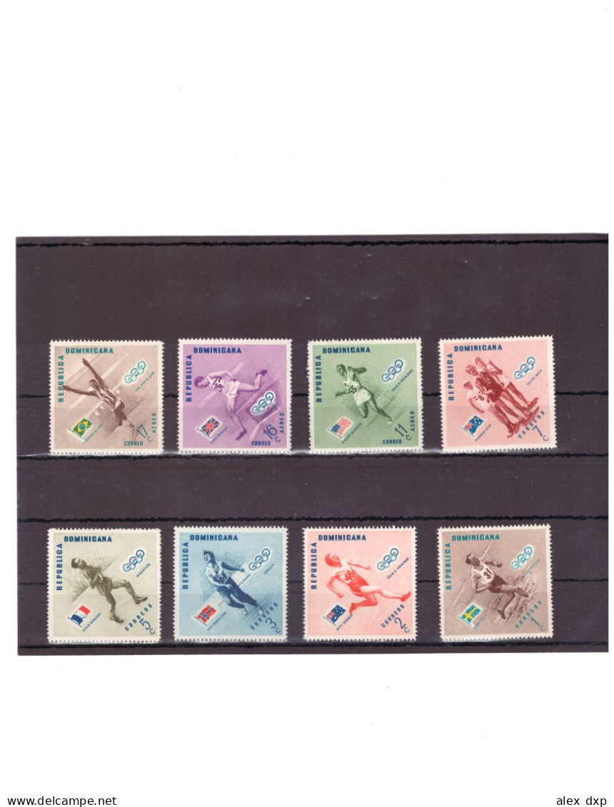 Dominican Republic 1957 > Summer Olympic Games 1956, Melbourne > Medalists > Complete Set Of 8 MNH Stamps - Summer 1956: Melbourne