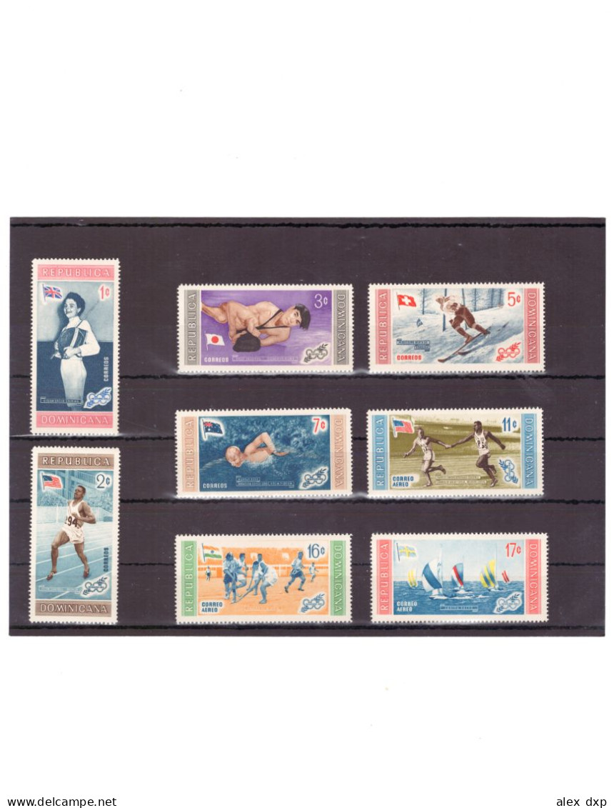 Dominican Republic 1957 > Summer Olympic Games 1956, Melbourne > Medalists > Complete Set Of 8 MNH Stamps - Verano 1956: Melbourne