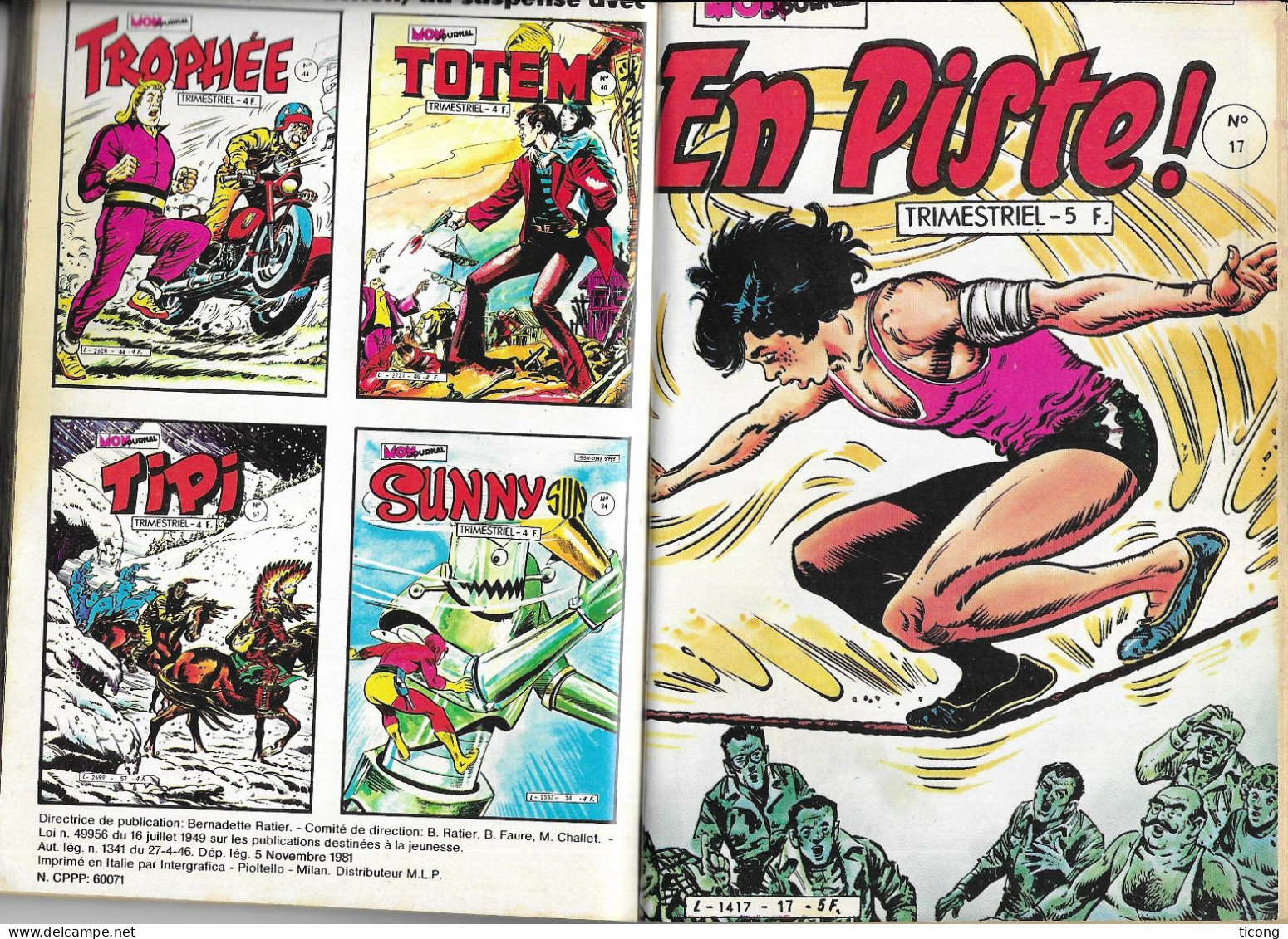 BD MON JOURNAL 1981 1982 EN PISTE, ALUBM NUMERO 6 REPRENANT LES NUMEROS 16, 17, 18, VOIR LES SCANNERS - Mon Journal