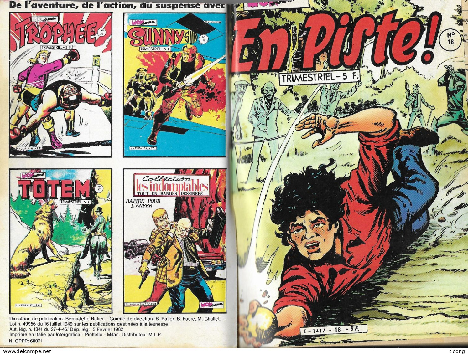 BD MON JOURNAL 1981 1982 EN PISTE, ALUBM NUMERO 6 REPRENANT LES NUMEROS 16, 17, 18, VOIR LES SCANNERS - Mon Journal