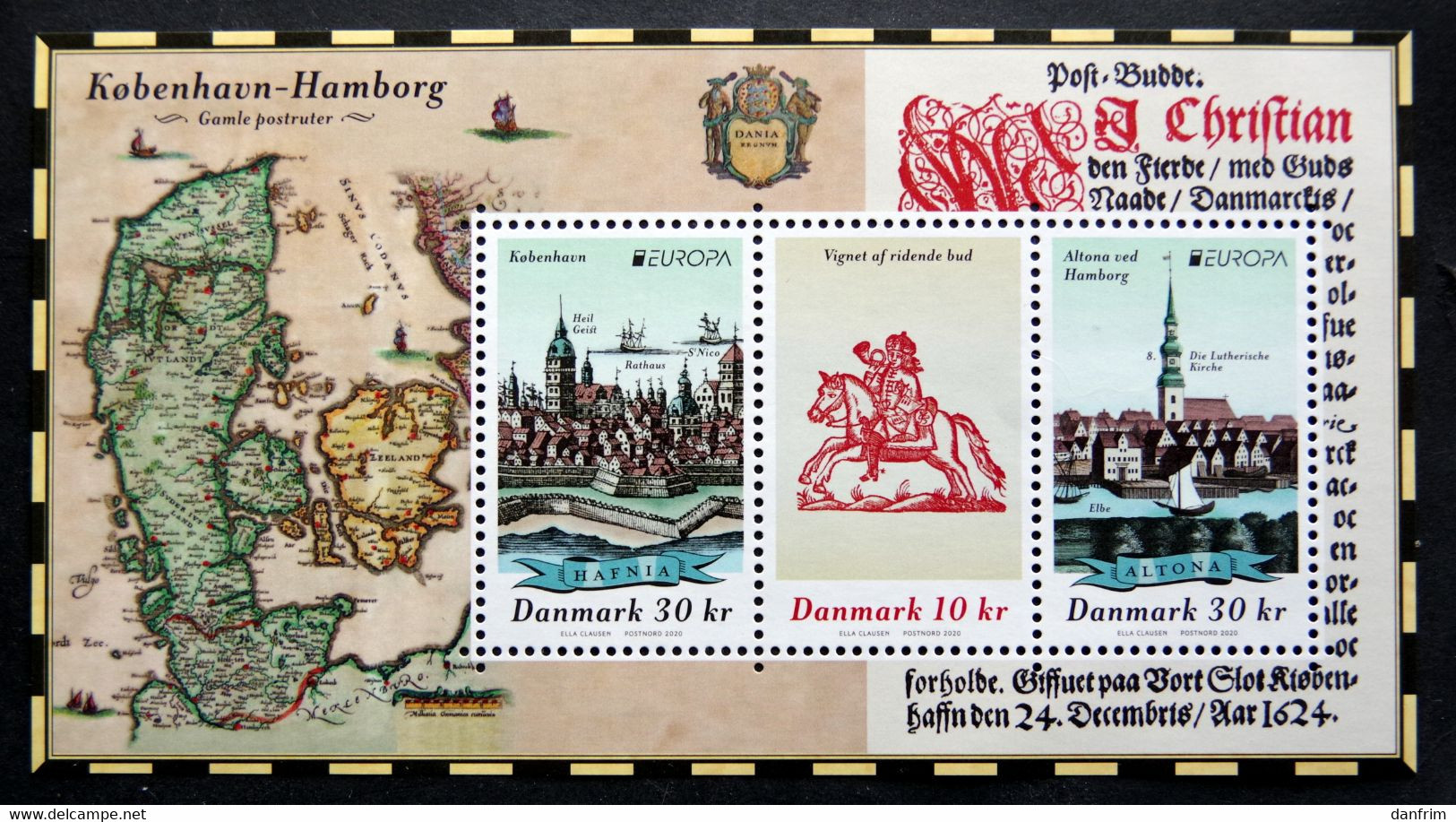 Denmark 2020 Europa. Ancient Postal Routes   MiNr.2014-16 Block 76  MNH (**)   ( Lot Mappe) - Nuovi