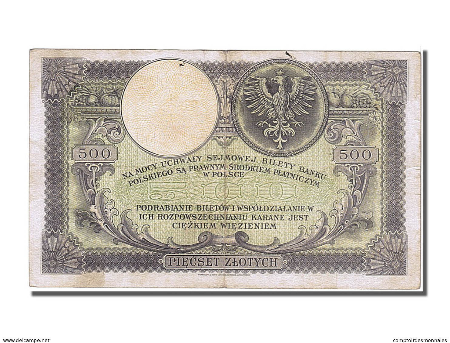 Billet, Pologne, 500 Zlotych, 1919, 1919-02-28, TTB - Pologne