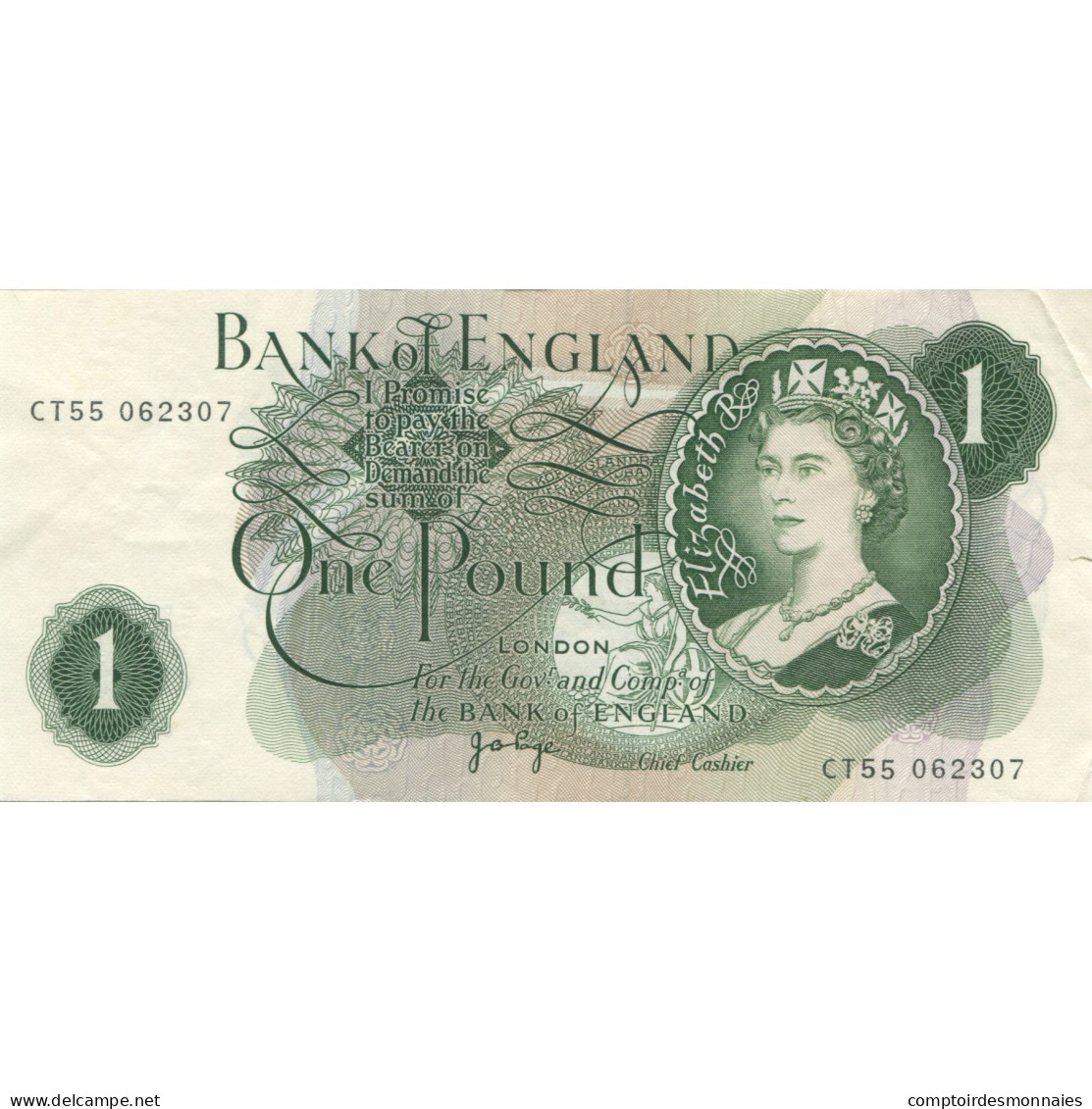 Billet, Grande-Bretagne, 1 Pound, KM:374g, SPL - 1 Pound