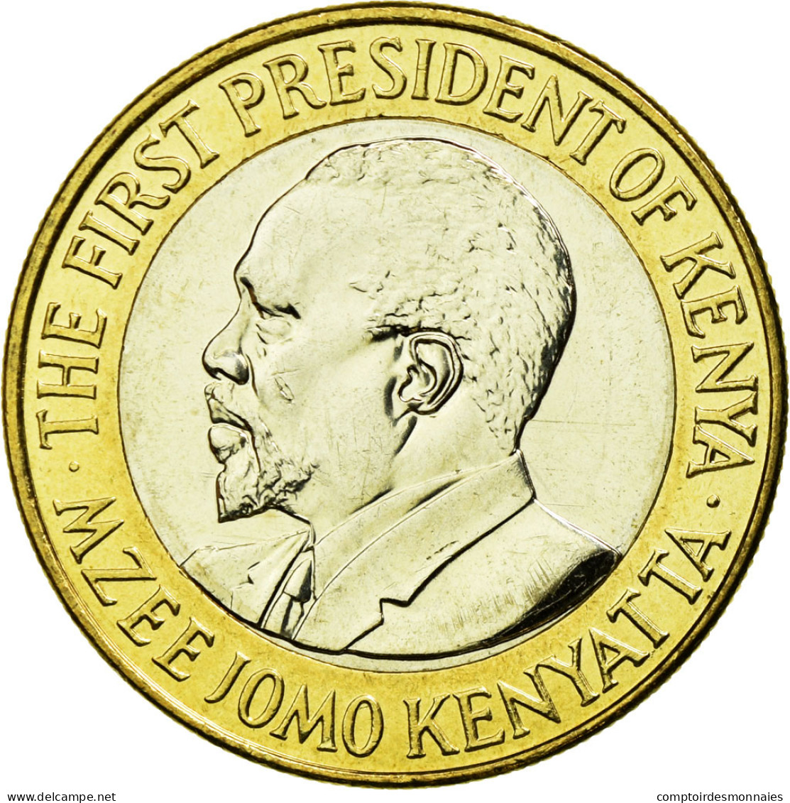 Monnaie, Kenya, 10 Shillings, 2005, British Royal Mint, SUP, Bi-Metallic - Kenia