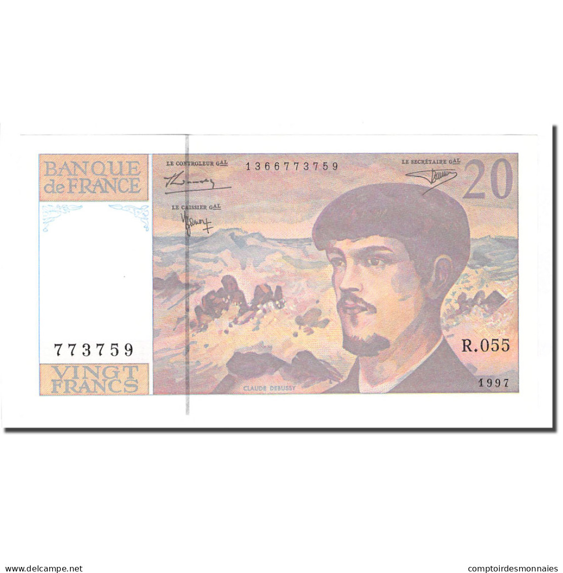 France, 20 Francs, Debussy, 1997, NEUF, Fayette:66 Ter.2, KM:151i - 20 F 1980-1997 ''Debussy''