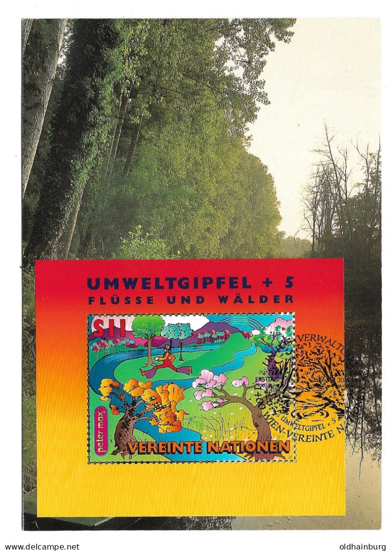 2272n: UNO Wien- Maximumkarte "Umweltgipfel- Flüsse Und Meere" Aus 1997 - Protection De L'environnement & Climat