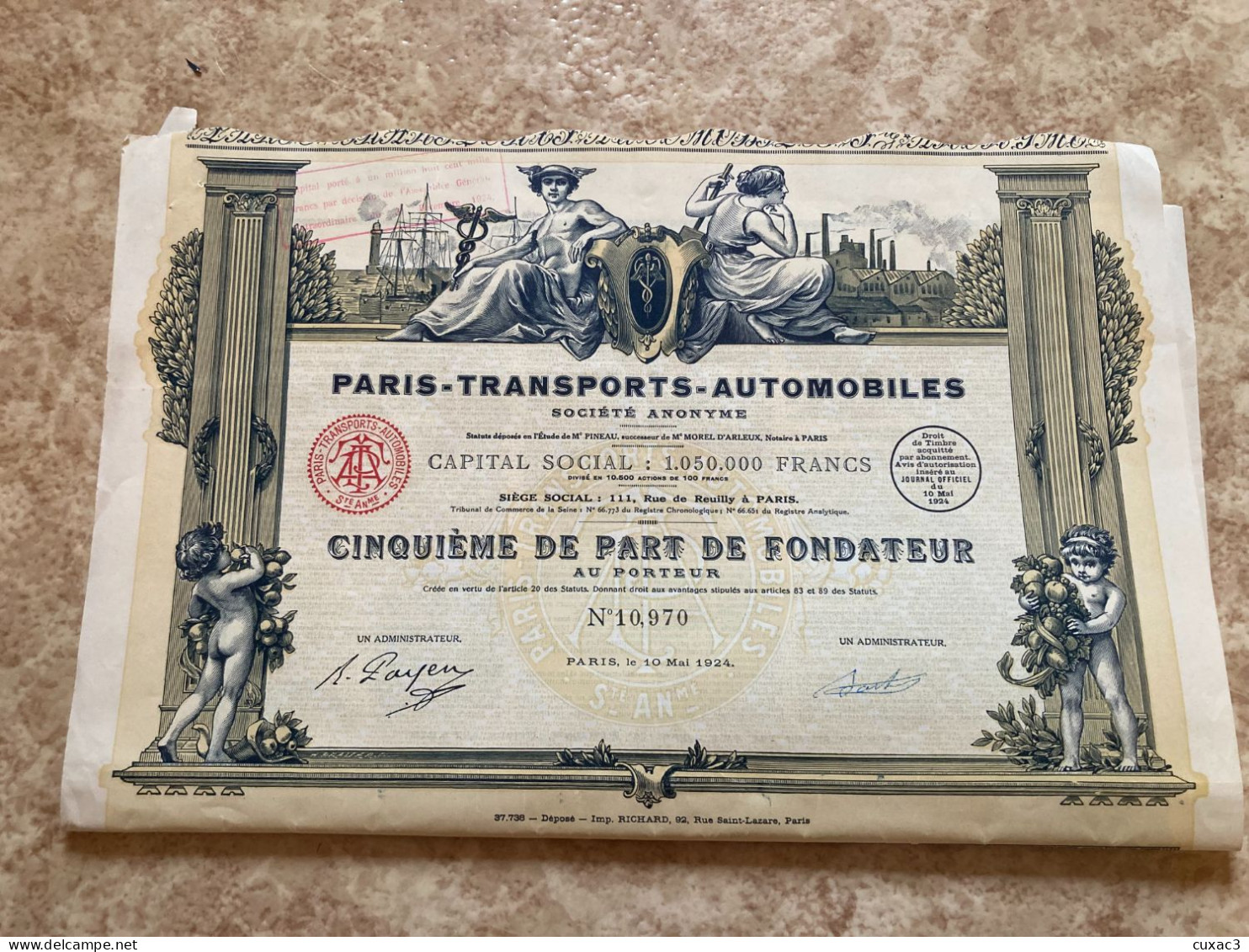 PARIS Transports Automobiles 1924 - Verkehr & Transport