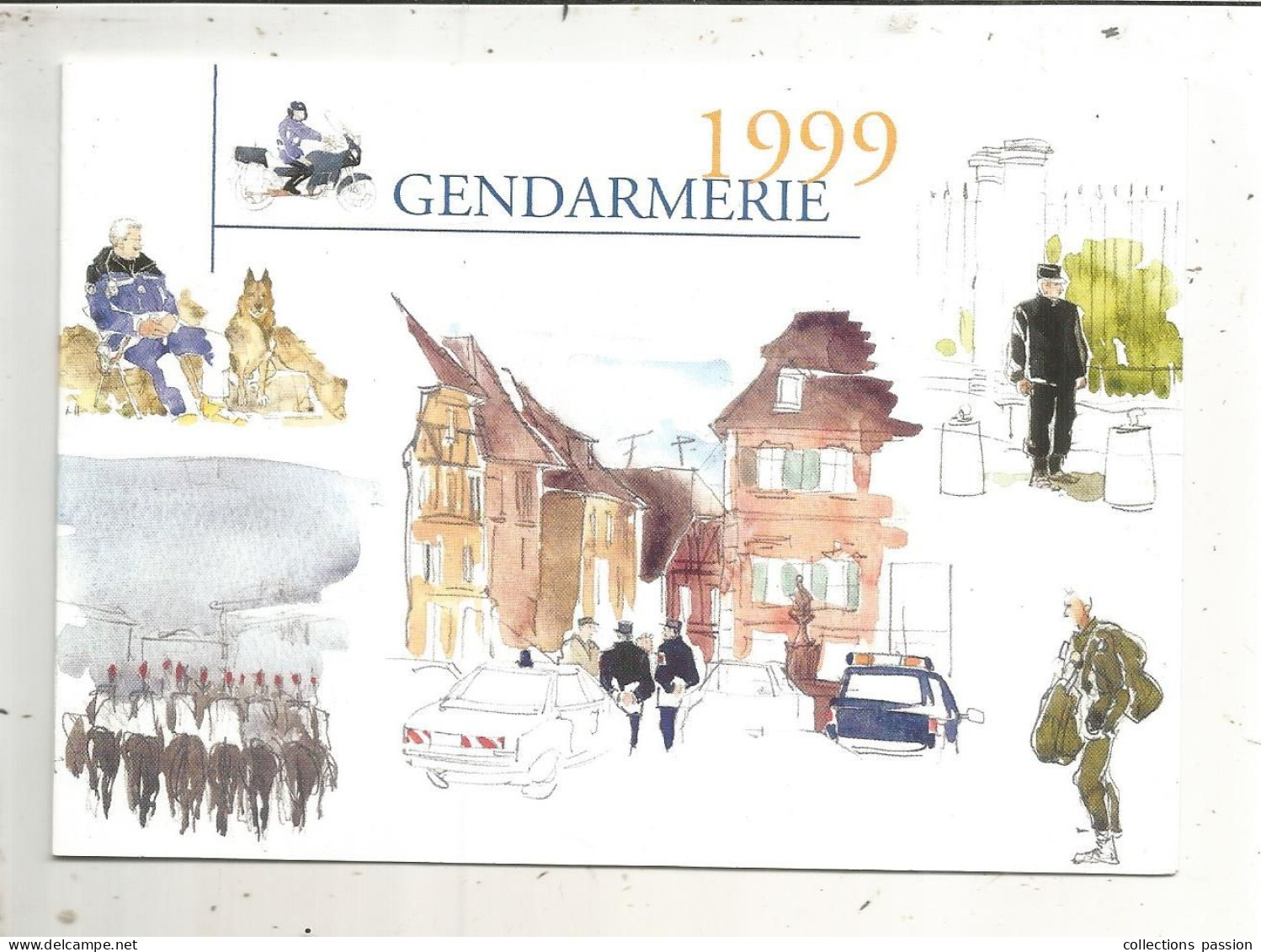 Cp, 4 Pages, 1999, GENDARMERIE, Gendarmes, Illustrateur Noëlle Herrenschmidt, Vierge - Police - Gendarmerie