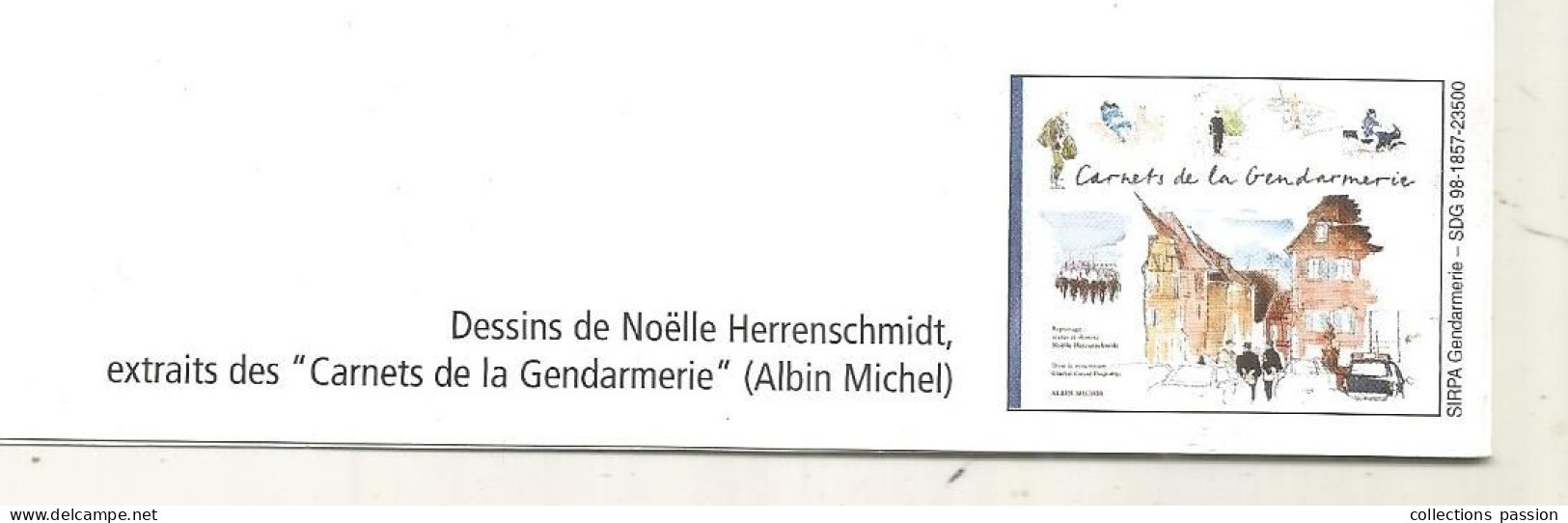Cp, 4 Pages, 1999, GENDARMERIE, Gendarmes, Illustrateur Noëlle Herrenschmidt, Vierge - Police - Gendarmerie