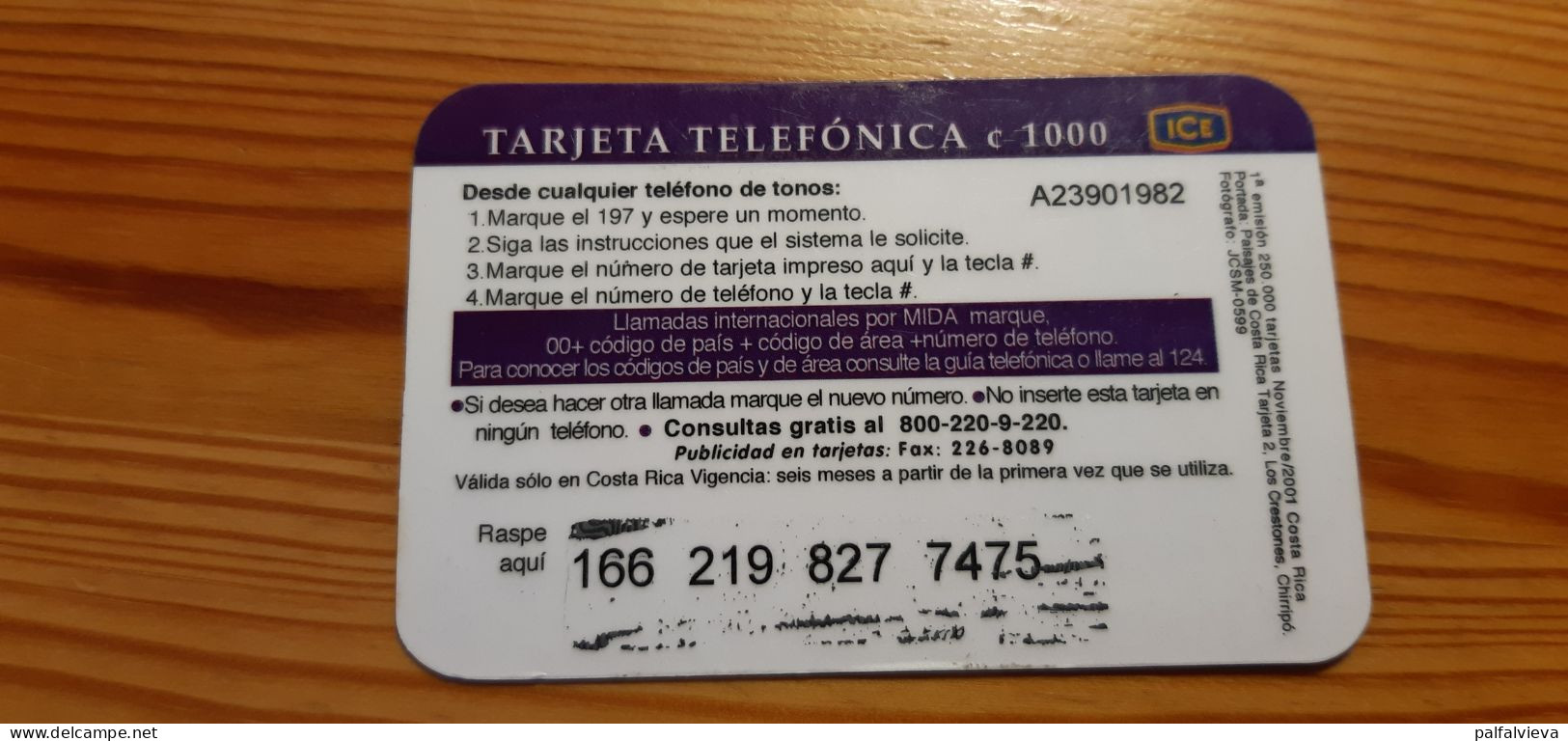Prepaid Phonecard Costa Rica, ICE - Costa Rica