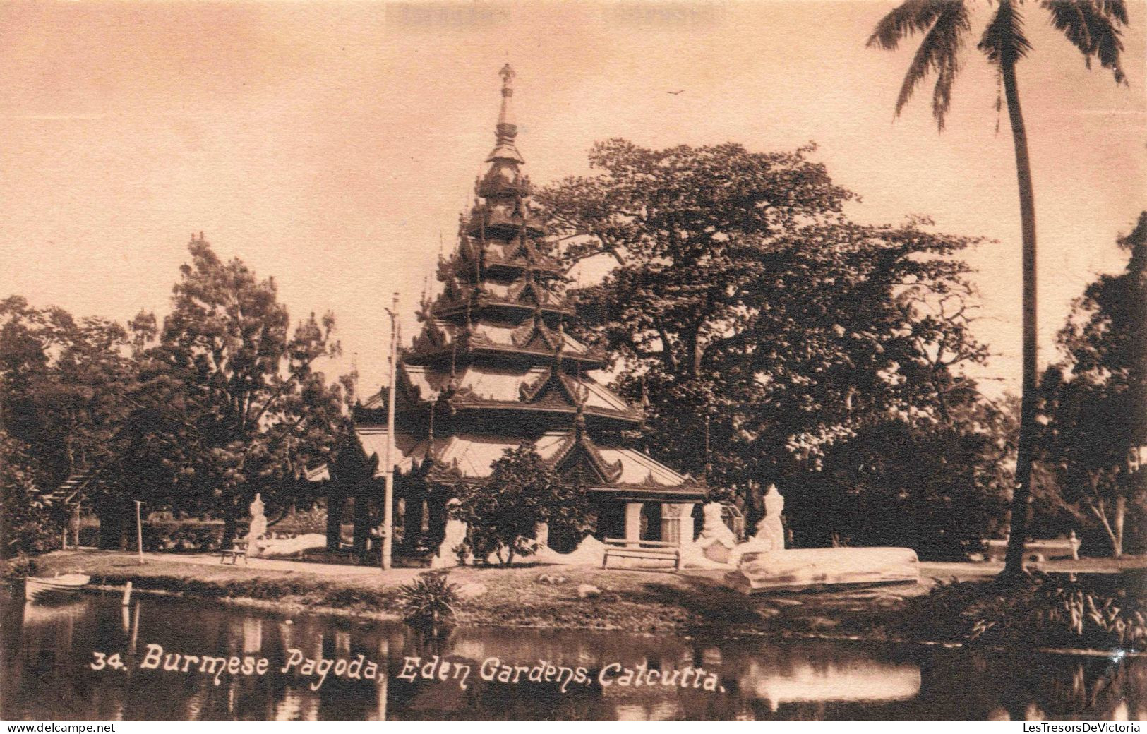 INDE - BENGALE - Burmese Pagoda - Eden Garden - Calcutta - Carte Postale Ancienne - Indien