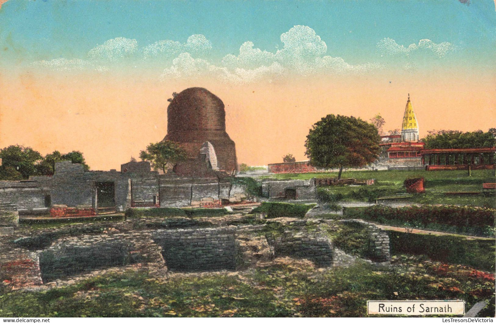 INDE - Ruins Of Sarnath - Colorisé - Carte Postale Ancienne - Indien