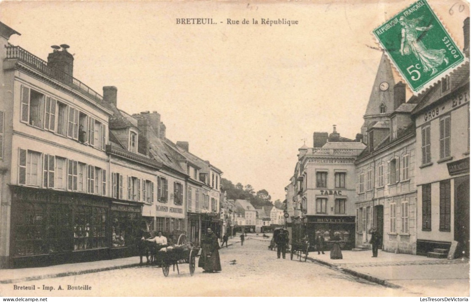 FRANCE - Breteuil - Rue De La République - Carte Postale Ancienne - Breteuil