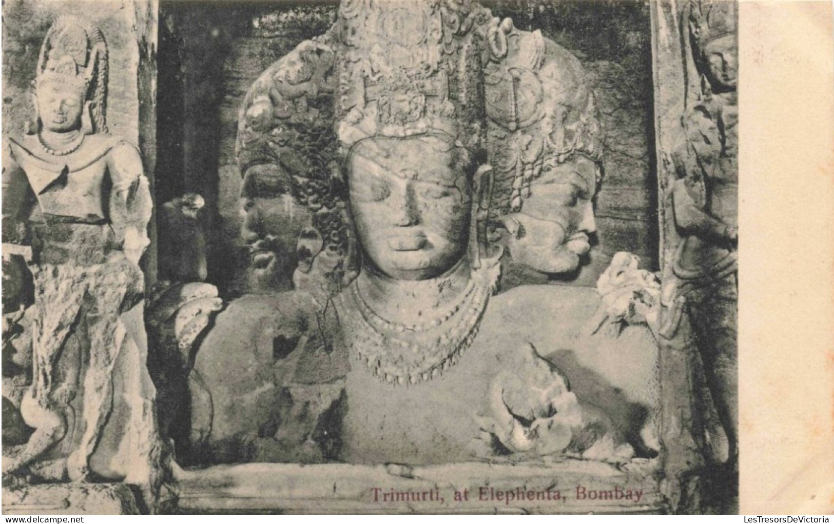 INDE -  Trimurti At Elephanta - Bombay - Carte Postale Ancienne - India