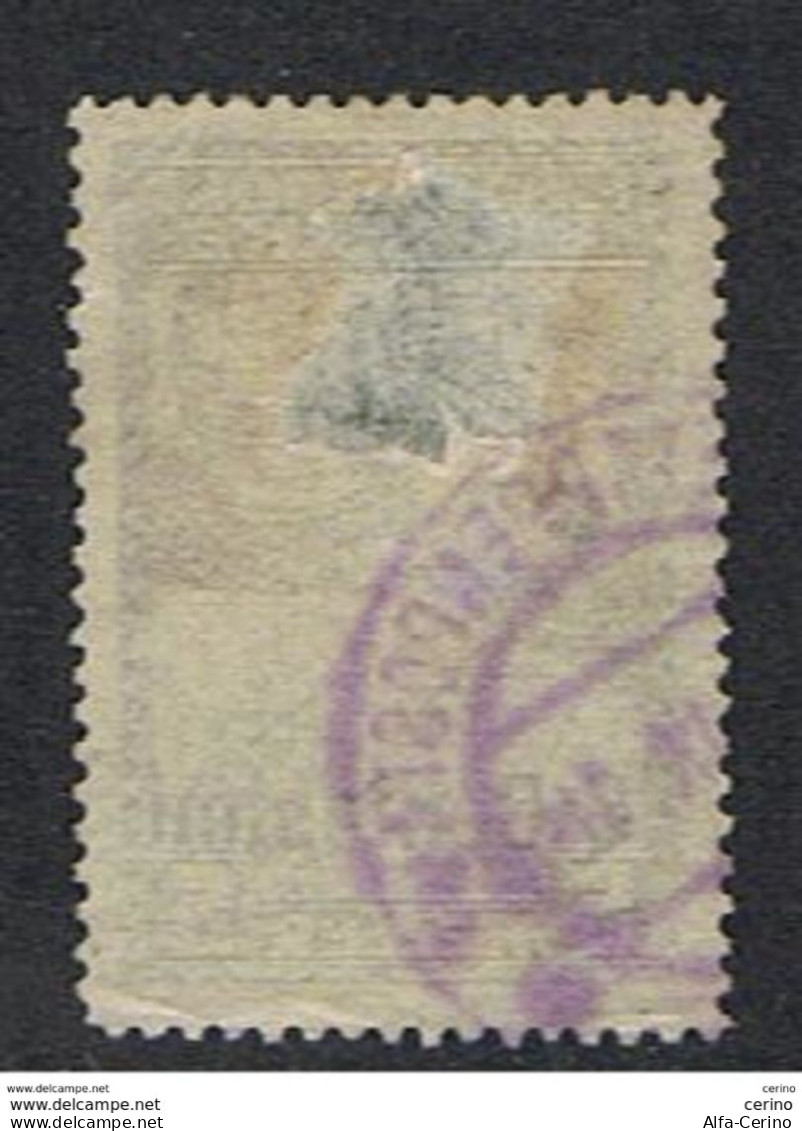 OCCUPAZIONE  AUSTRIACA:  1918  ESPRESSO  SOPRASTAMPATO  -  6 C./5 H. VERDE  OLIVA  US. -  ASSOTIGLIATO  -  SASS. 2 - Occupazione Austriaca