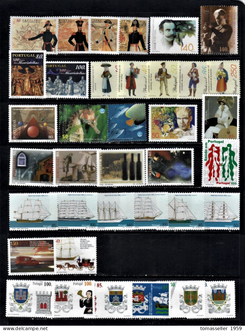 Portugal-1998- Year Set. 25 Issues-(stamps,s/s,booklets)-MNH** - Ganze Jahrgänge