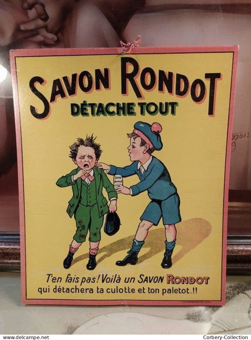 Ancien Carton Publicitaire Savon Rondot - Plaques En Carton