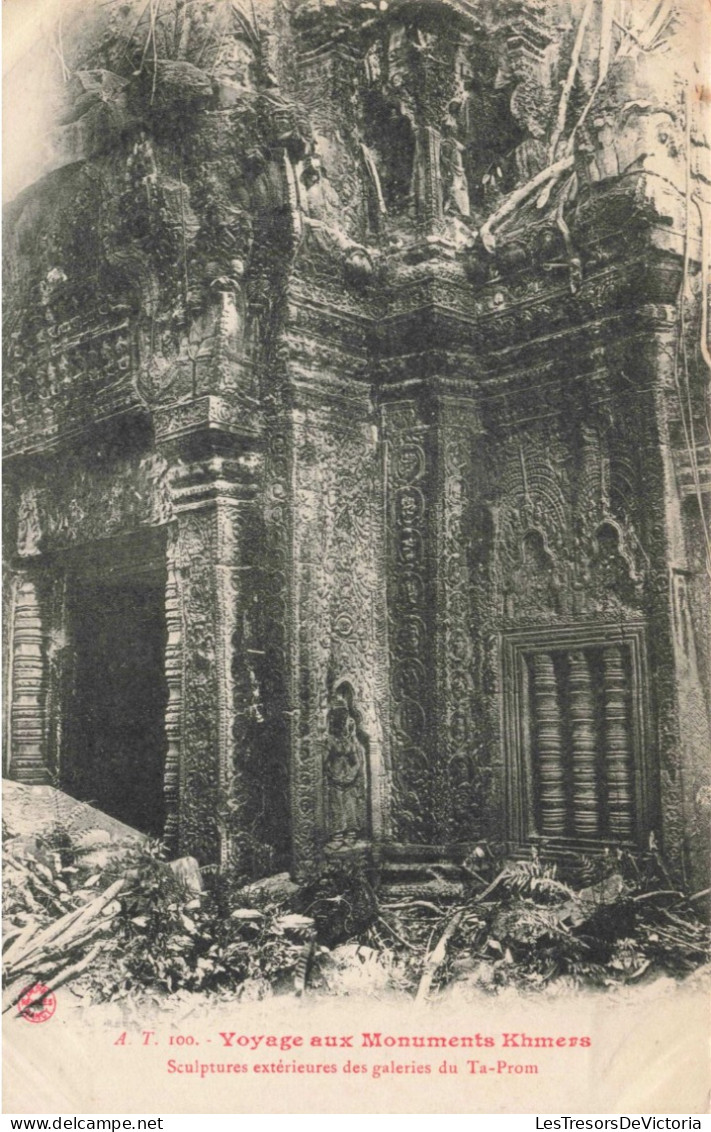 CAMBODGE - Voyage Aux Monuments Khmers - Sculptures Extérieures Des Galeries Du Ta Prom - Carte Postale Ancienne - Cambodia