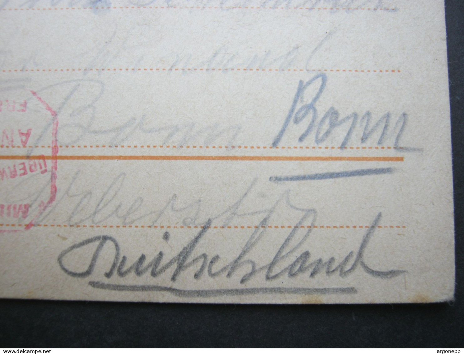 1918 , Ganzsache Nach Deutschland Verschickt , Nach Bonn (allemagne), Misssend To BOOM (Belgien) - OC26/37 Territori Tappe