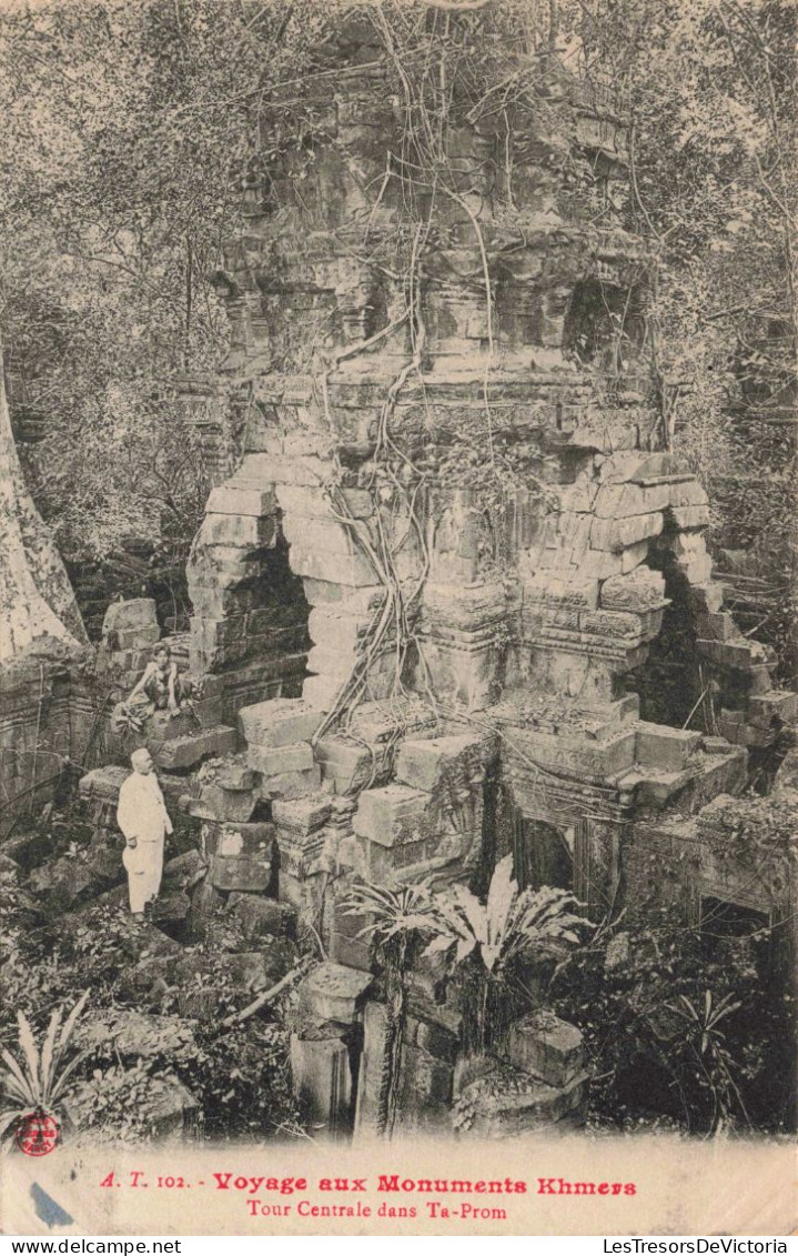 CAMBODGE - Angkor Thom - Tour Centrale Dans Ta Prom - Temple Khmer - Carte Postale Ancienne - Cambodia