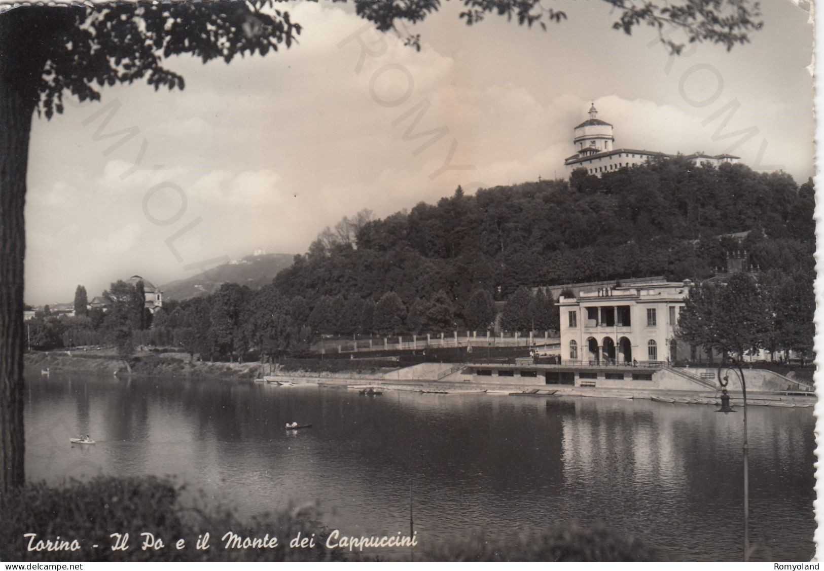 CARTOLINA  TORINO,PIEMONTE-IL PO E IL MONTE DEI CAPPUCCINI-STORIA,MEMORIA,CULTURA,RELIGIONE,BELLA ITALIA,VIAGGIATA 1955 - Fiume Po