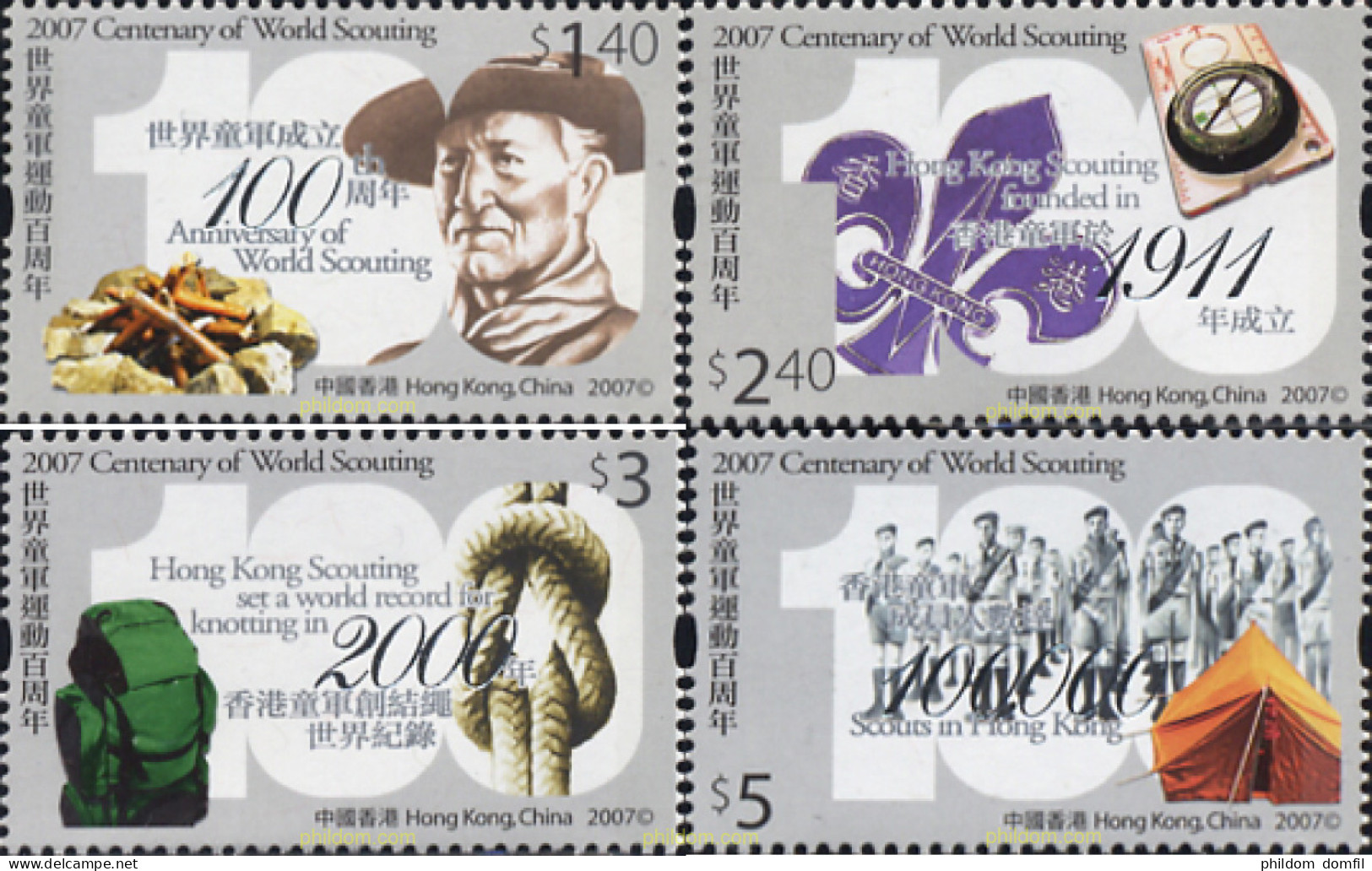 224064 MNH HONG KONG 2007 CENTENARIO DEL ESCULTISMO - Colecciones & Series