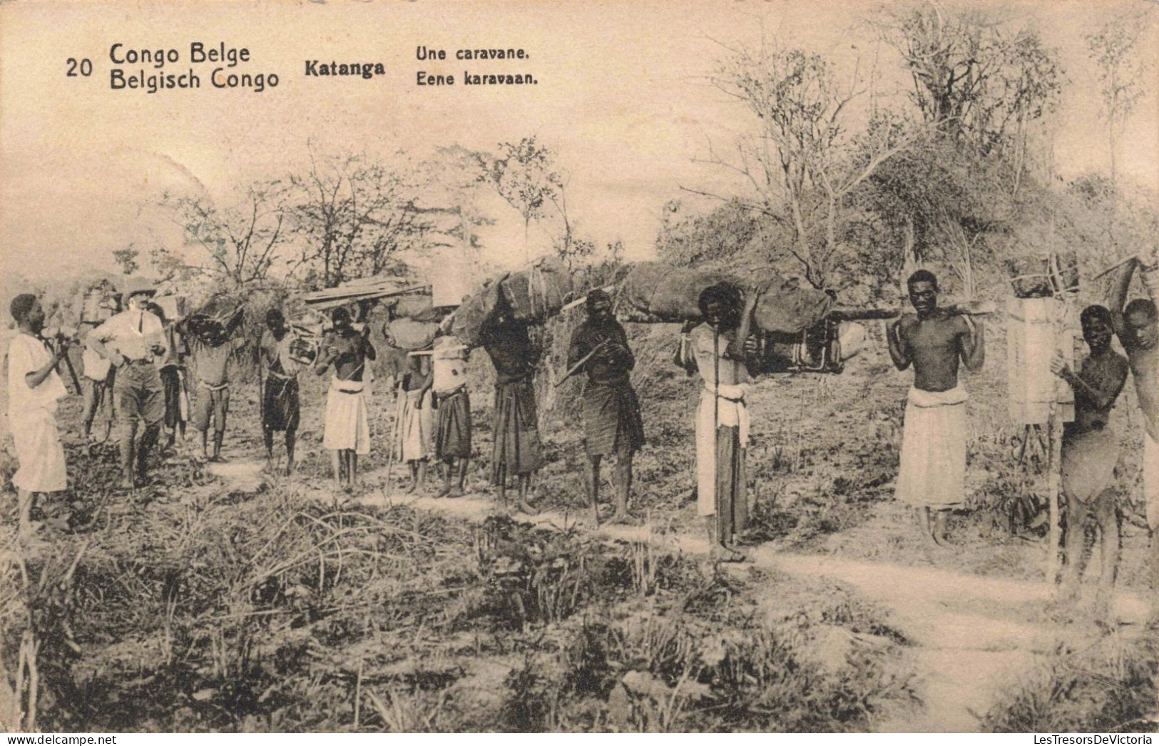 CONGO - Une Caravane - Carte Postale Ancienne - Congo Belga