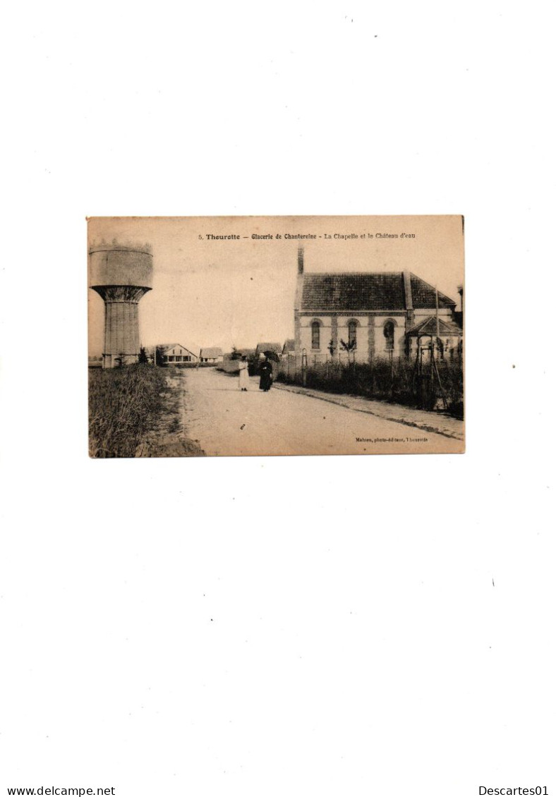 C P A  ANIMEE   THOUROTTE GLACERIE DE CHANTEREINE LA CHAPELLE ET LE CHATEAU D'EAU  CIRCULEE 31 AOUT 1925 - Thourotte