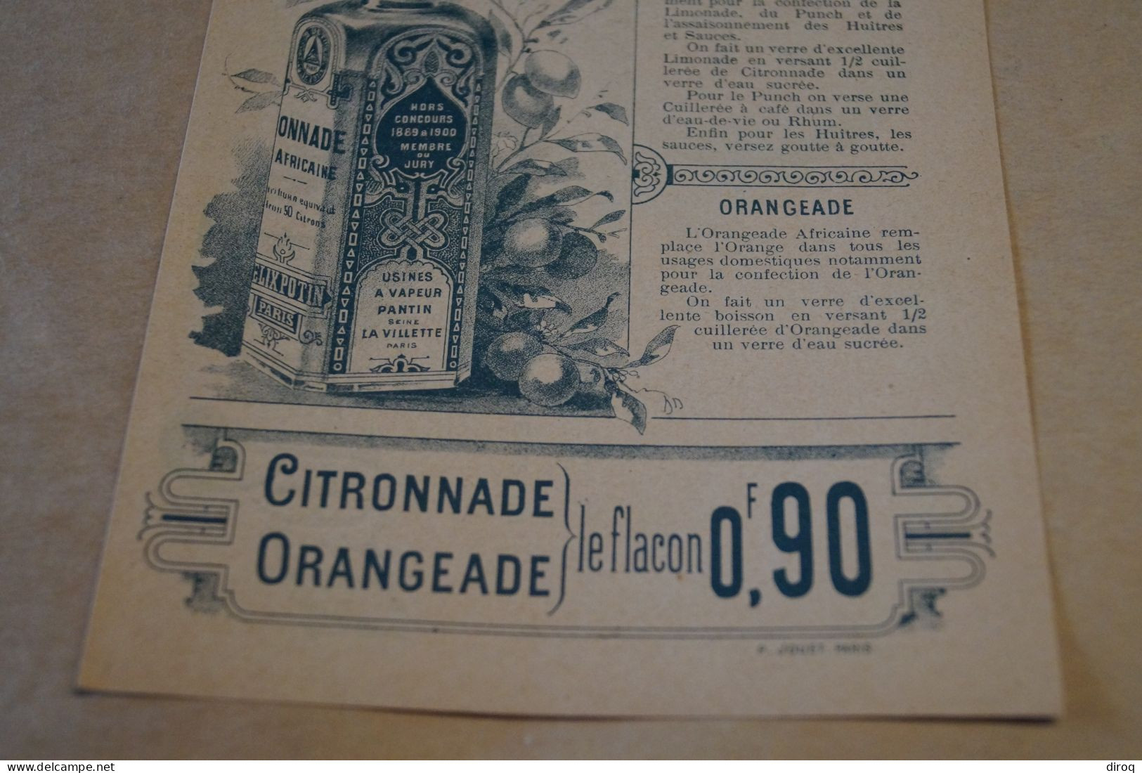 RARE,ancienne Affiche Publicitaire Citronnade Et Orangeade Africaines, 220 Mm/135 Mm. - Plakate