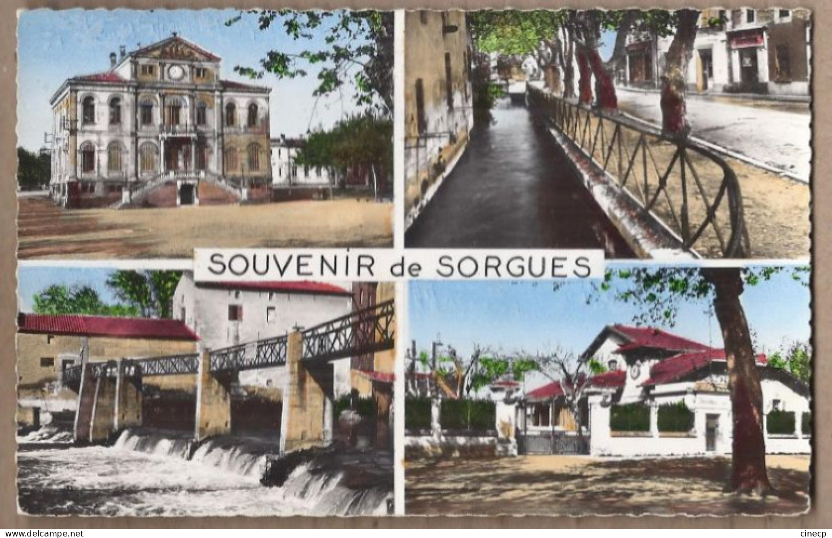 CPSM 84 - SORGUES - SOUVENIR DE - TB CP Multivue Dont La Mairie , La Sorgue , L'Ouvèze Et La Poudrerie - Sorgues