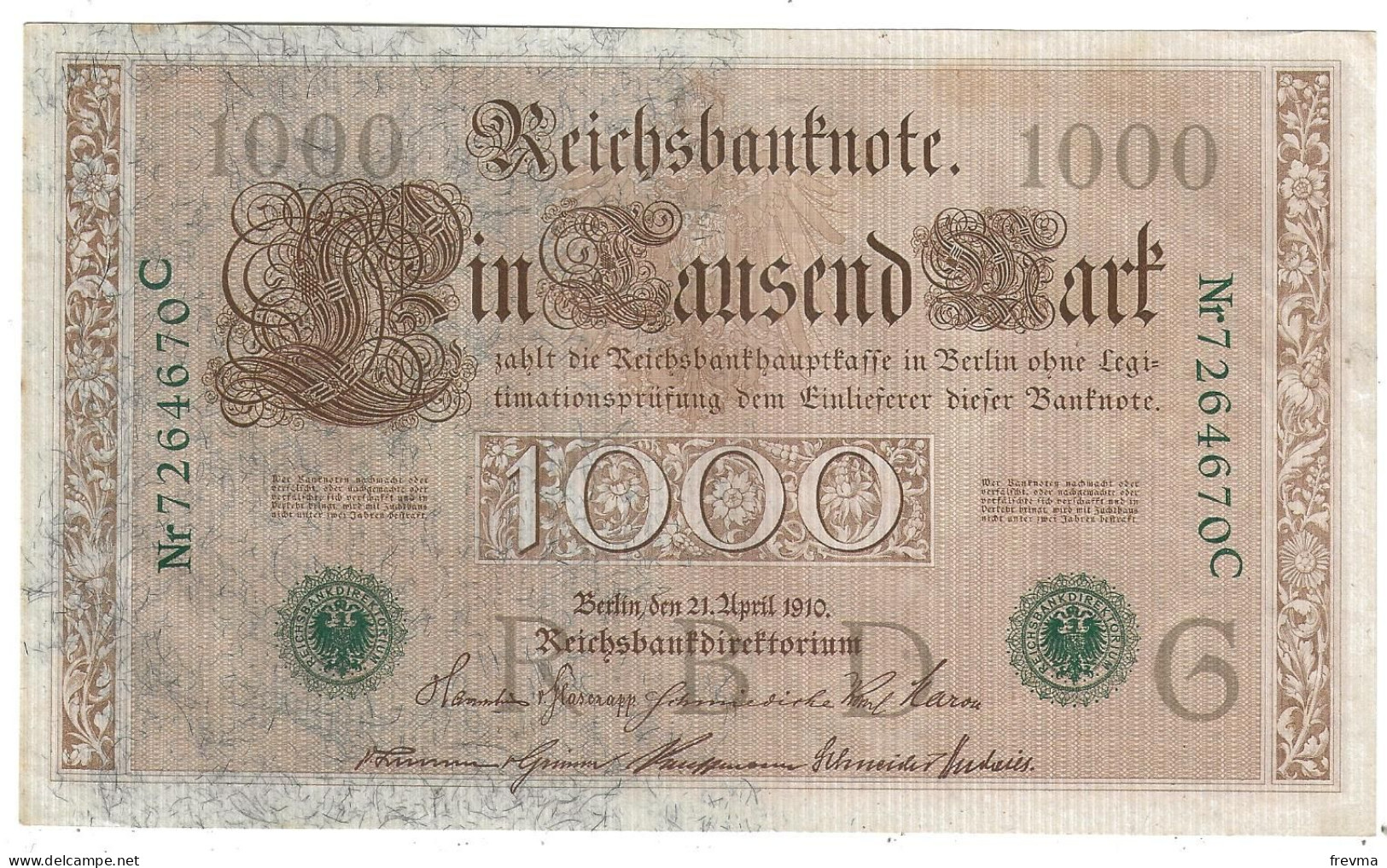 Billet Neuf 1000 Mark Reichsbanknote Germany 1910 - 1.000 Mark