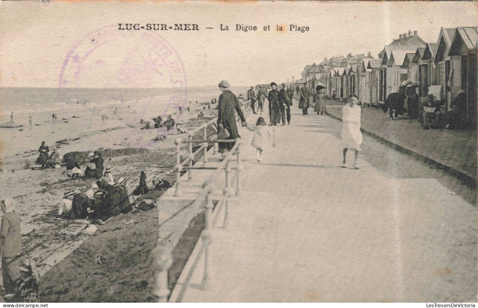 FRANCE - Luc-sur-Mer - La Digue Et La Plage - Animé - Carte Postale Ancienne - Caen