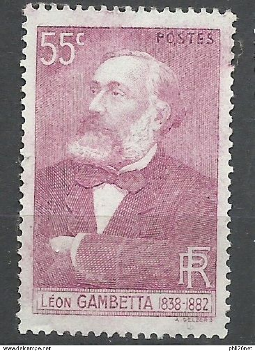 France  N °378  Gambetta  Violet  Rose       Neuf    (  * )       B/TB    Voir Scans           Soldé ! ! ! - Unused Stamps