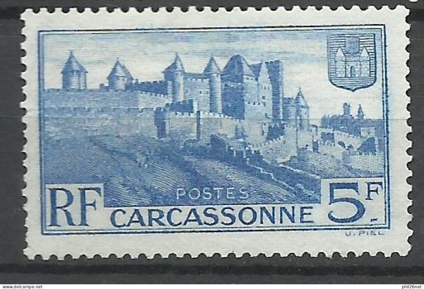 France  N °392  Carcassonne  Bleu Clair        Neuf    (  * )       B/TB    Voir Scans           Soldé ! ! ! - Unused Stamps