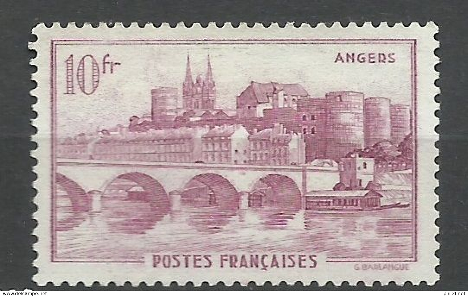 France  N °  500   Angers  Violet Rose       Neuf    (  * )       B/TB    Voir Scans           Soldé ! ! ! - Neufs