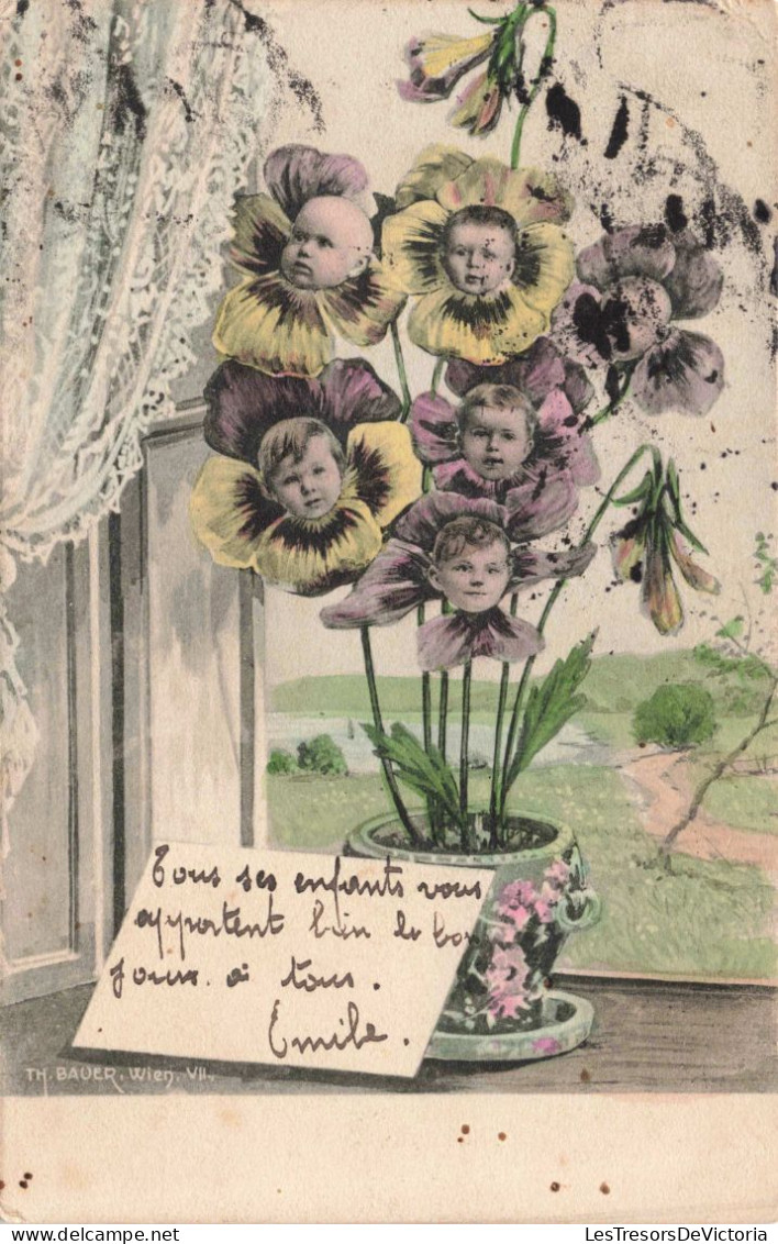 FANTAISIE - Bébés - Pensées - Carte Postale Ancienne - Baby's