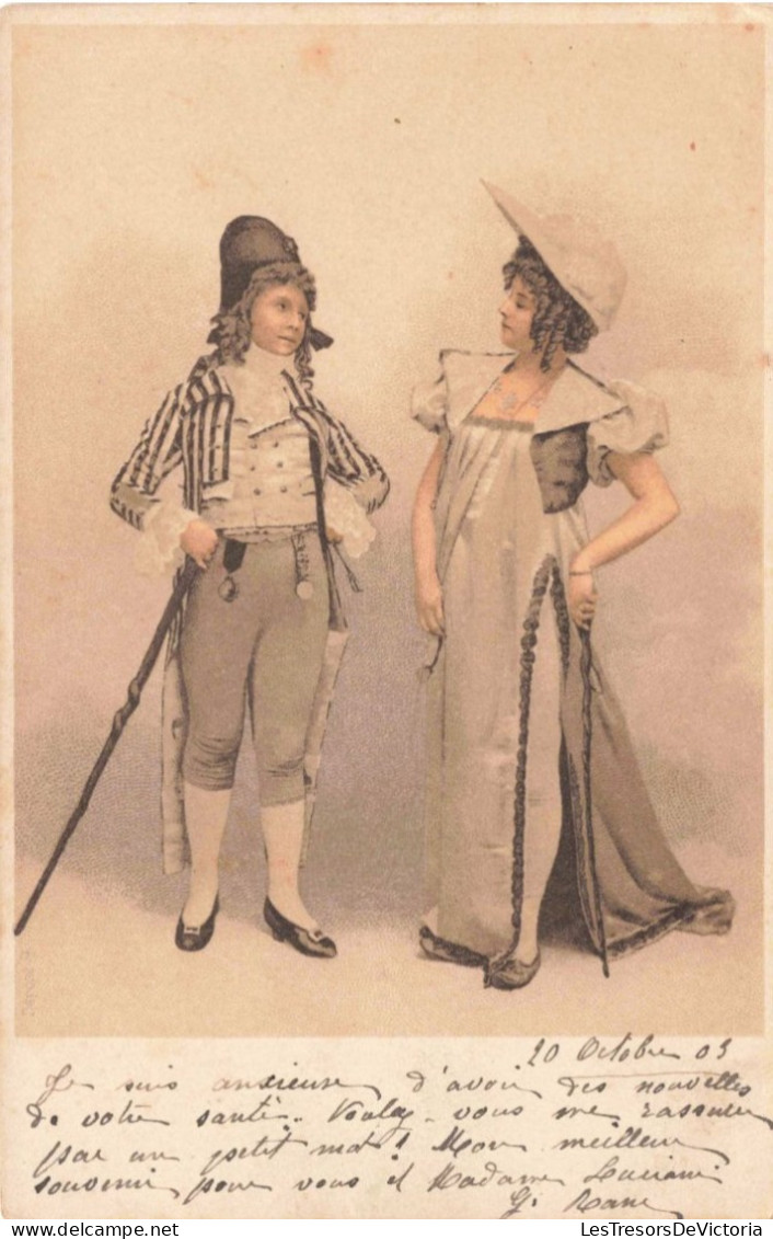 MODE - Habits De L'époque - Robe Longue - Culotte Courte - Carte Postale Ancienne - Fashion