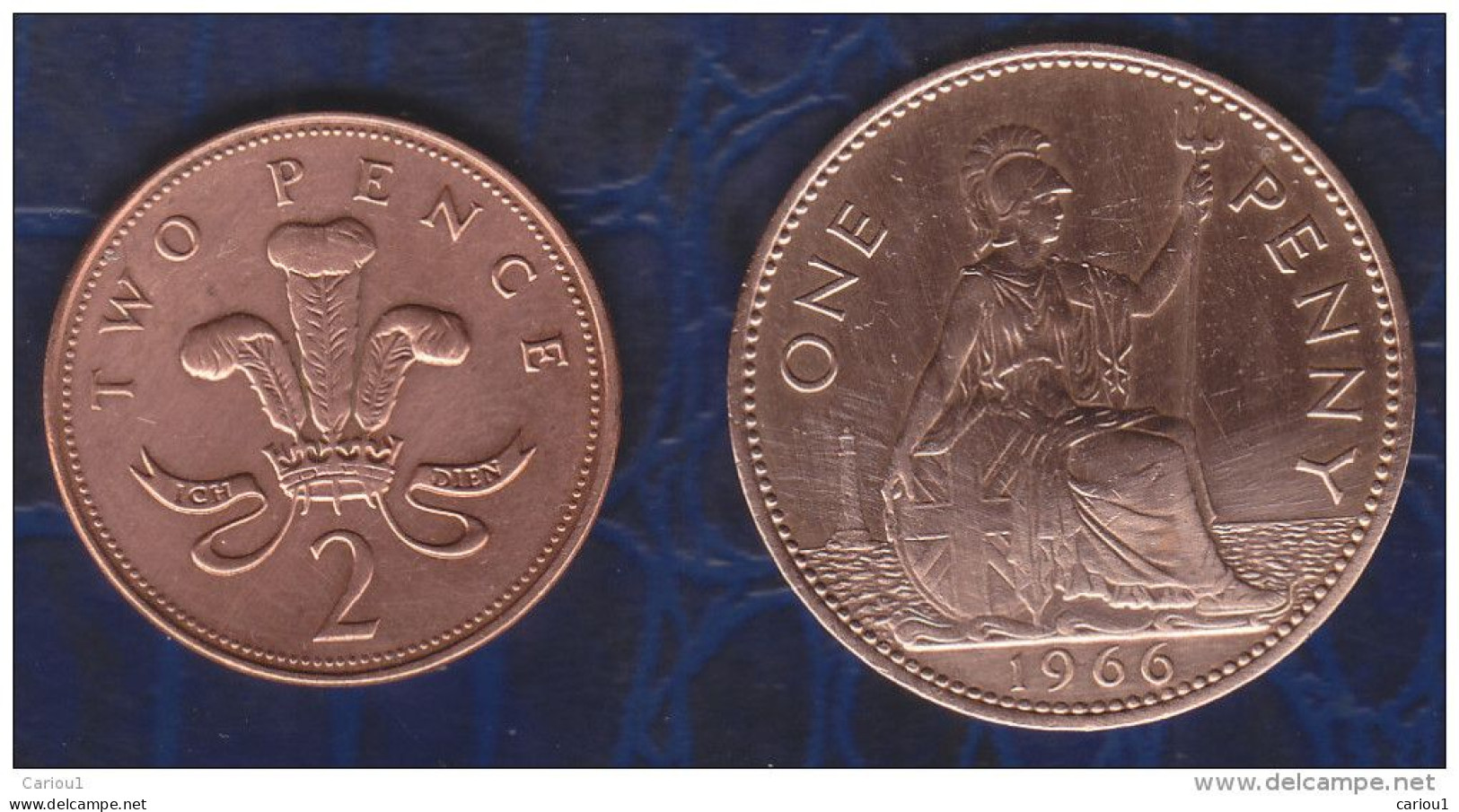 C1 GRANDE BRETAGNE Lot De 2 - PENNY 1966 Et 2 Pences 1997 Great Britain - 2 Pence & 2 New Pence